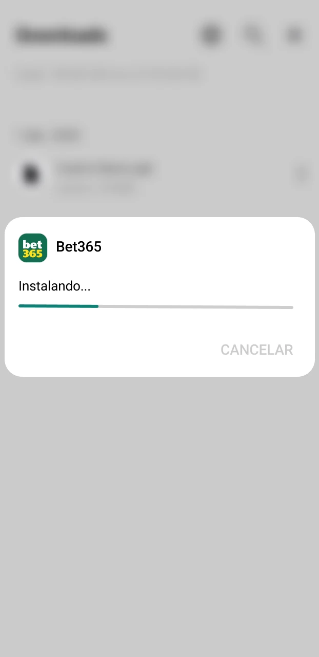 Ejecuta el instalador para finalizar la configuración de la aplicación Bet365 Android.