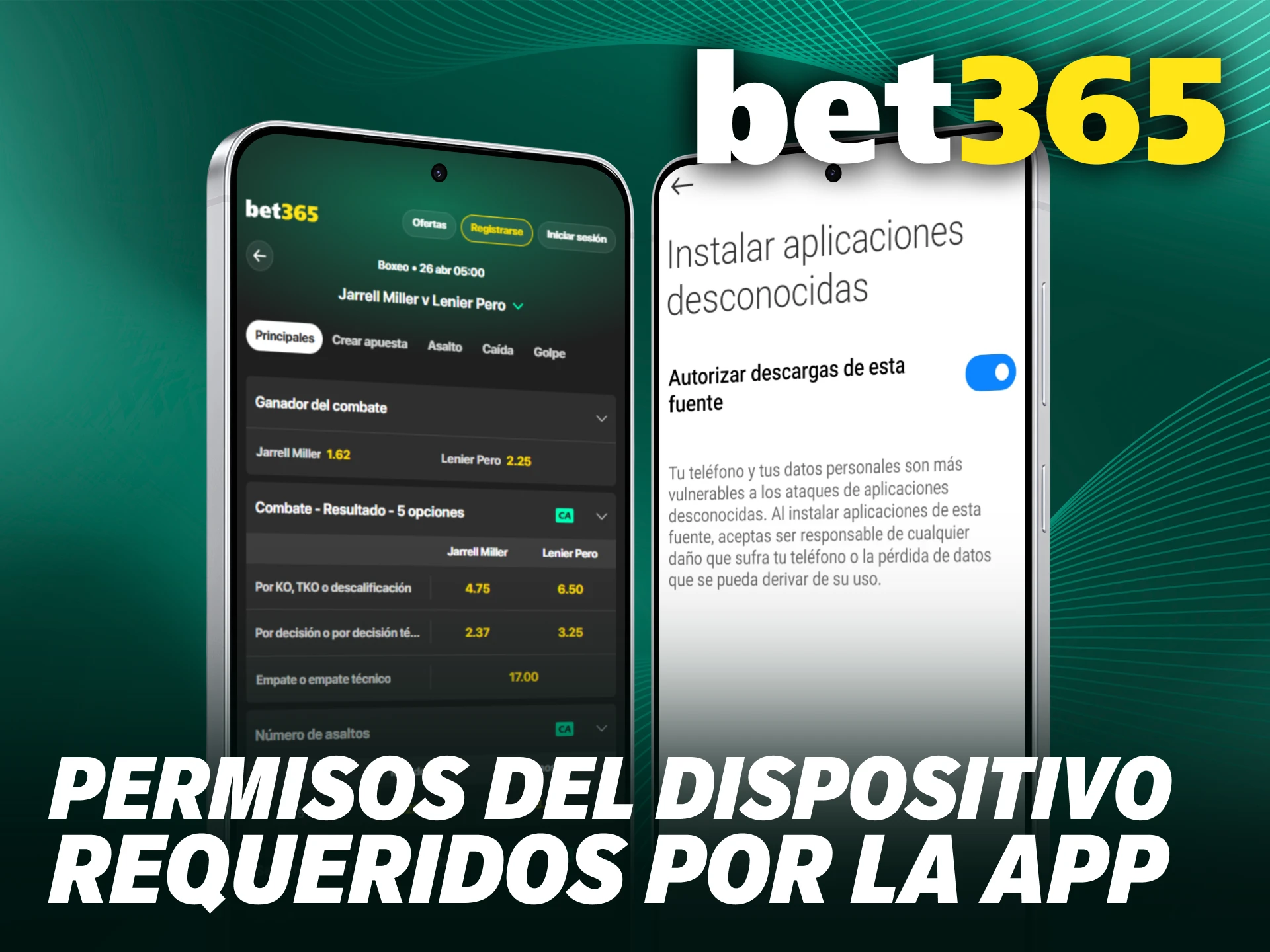 Revisa los permisos necesarios para el correcto funcionamiento de Bet365 Android.