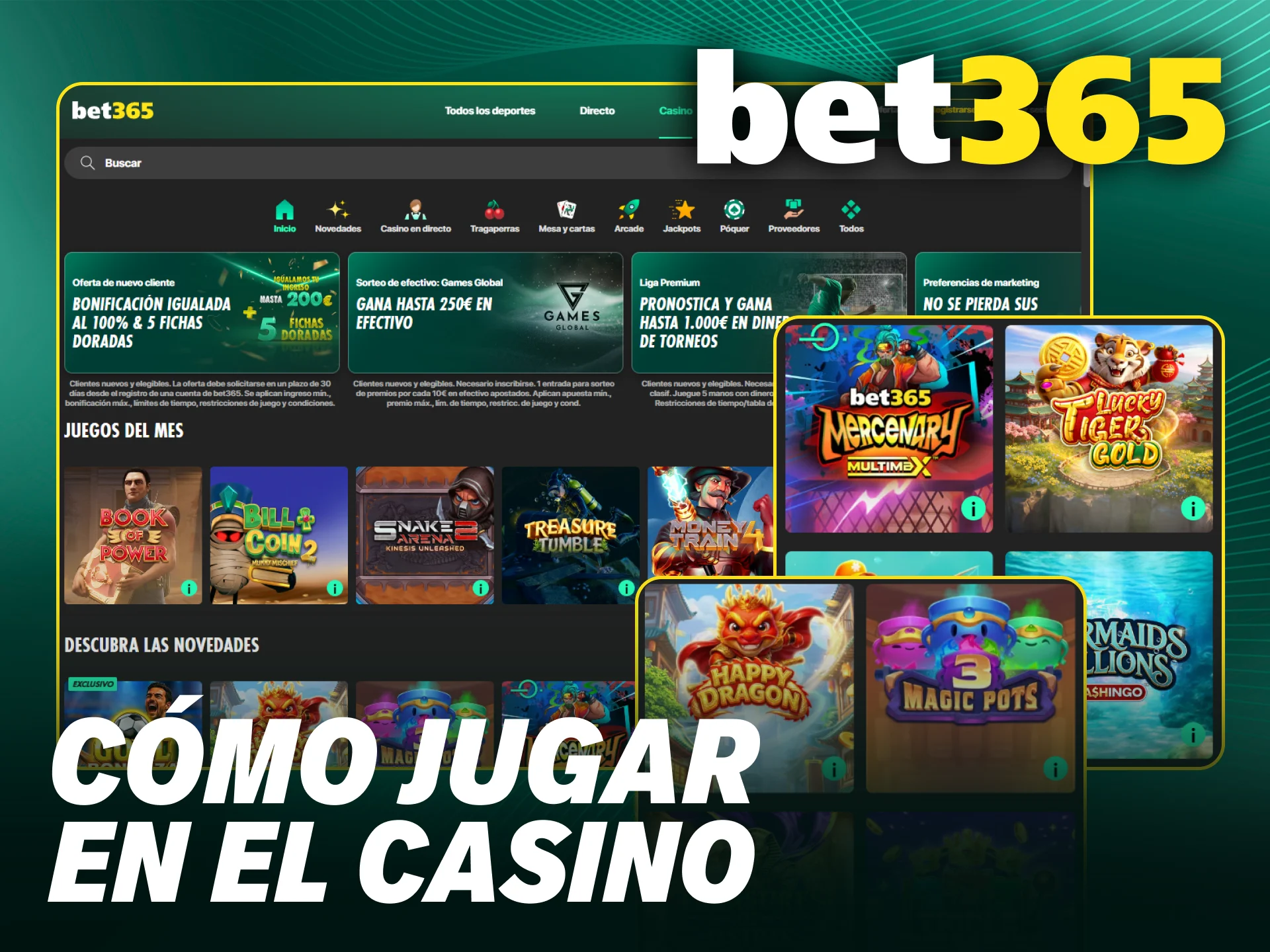 Entra al Bet365 y haz una apuesta en tus juegos favoritos de casino.