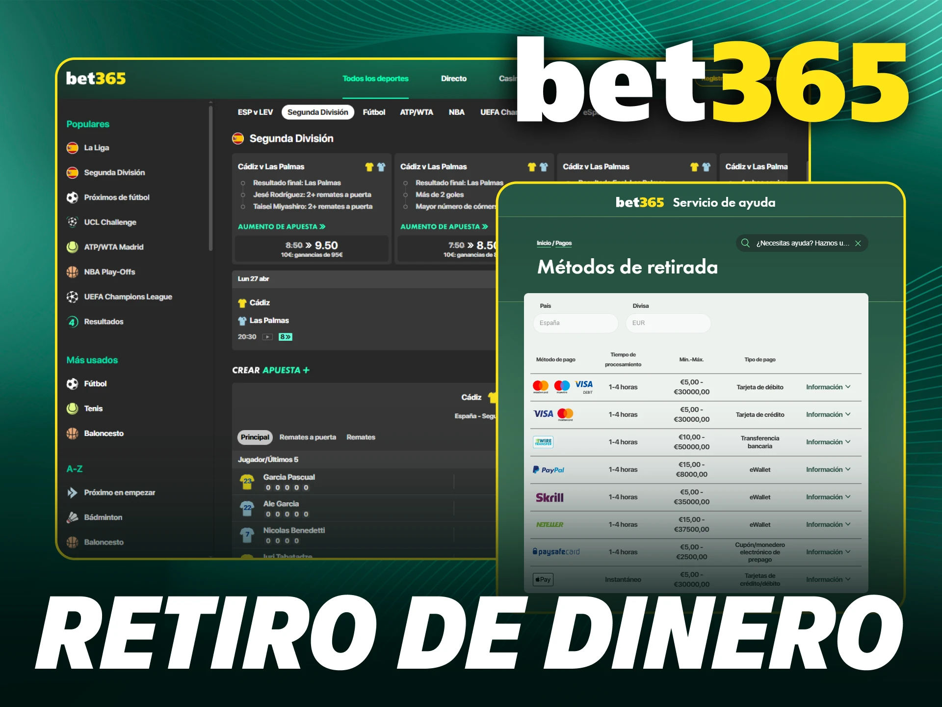 Solicita un Bet365 retiro tras lograr hacer una apuesta exitosa.