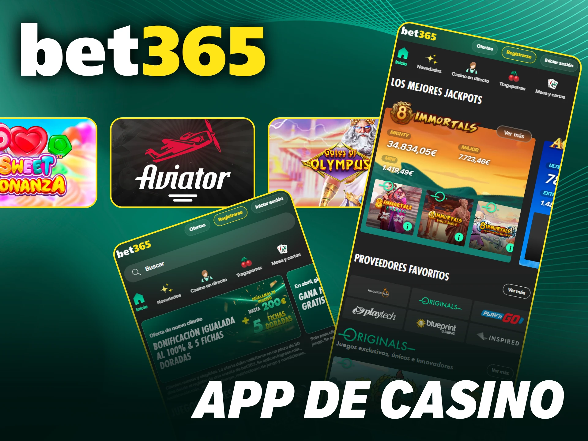 Diviértete con los mejores juegos dentro de Bet365 casino móvil.