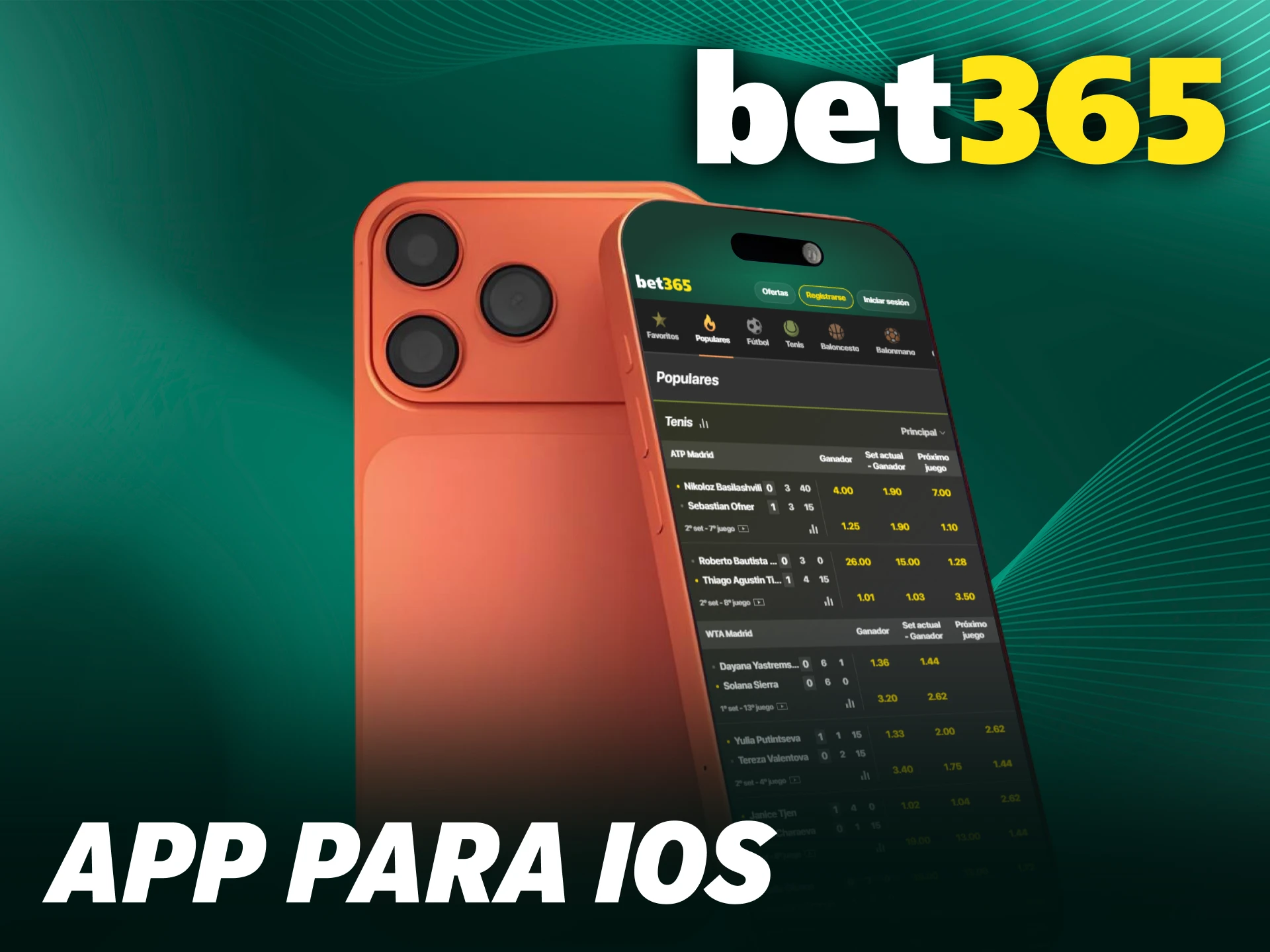 Obtén la versión de Bet365 iOS directamente en tu teléfono Apple.