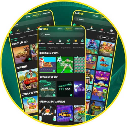 Juega a todos los títulos de Bet365 casino dentro de la aplicación.