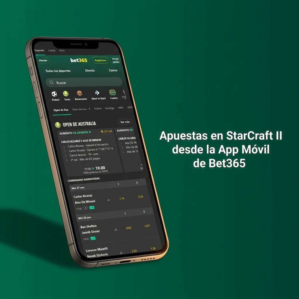Apuesta en StarCraft II desde la app móvil de Bet365 en iOS y Android con cuotas en vivo para Chile