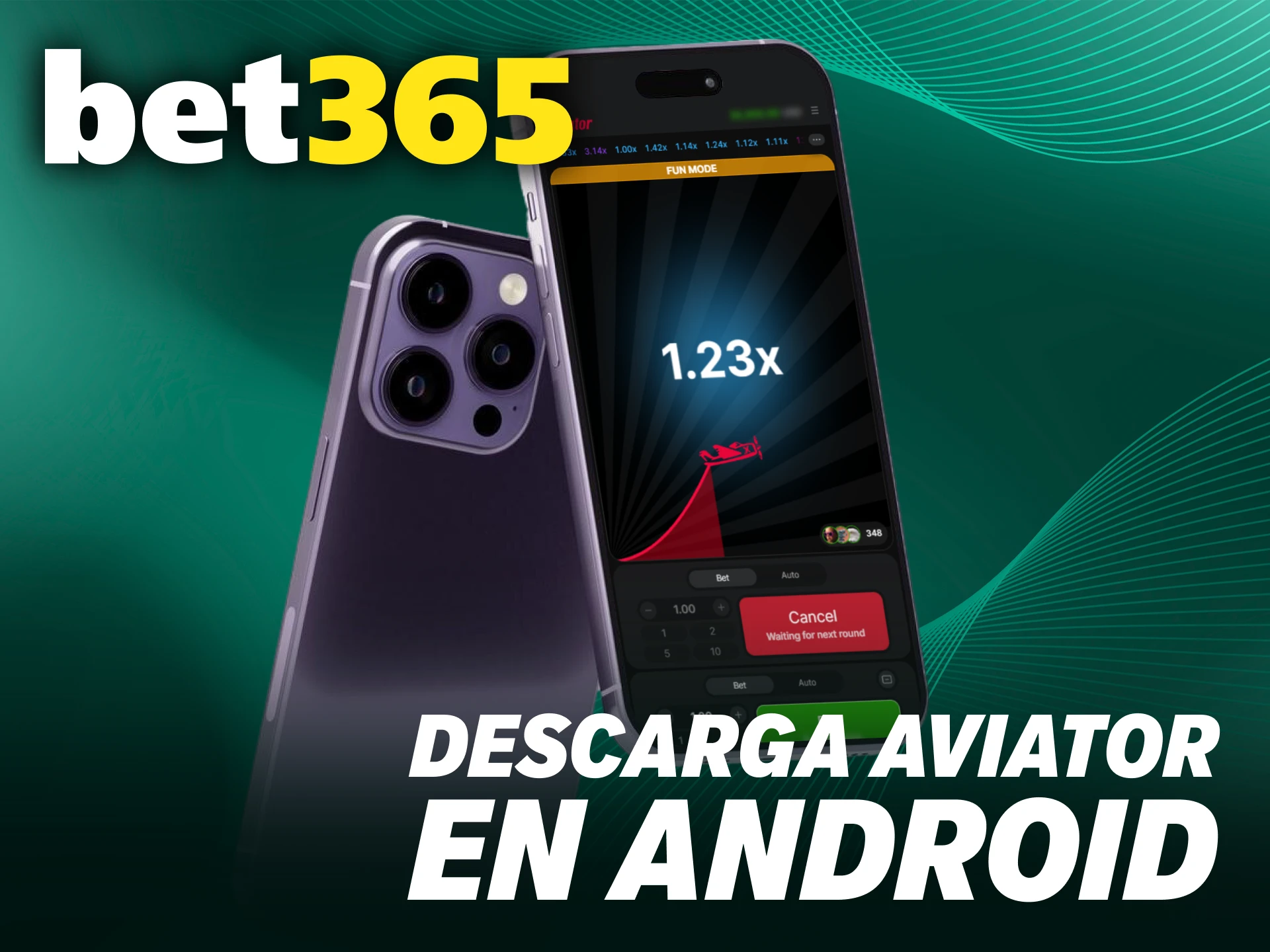 Instala en tu dispositivo Android la app de Bet365 para jugar Aviator móvil.