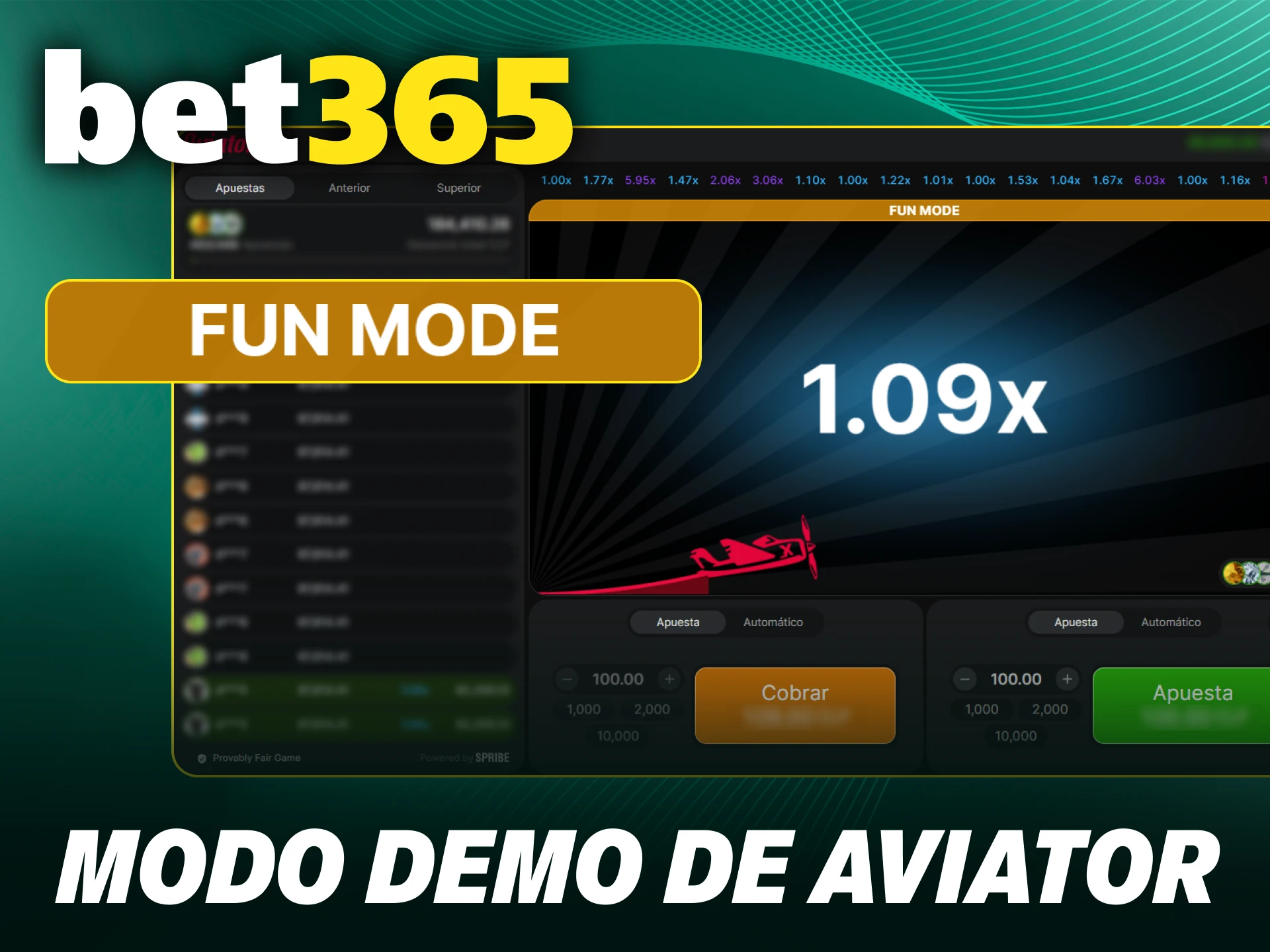 Practica tus vuelos sin riesgo usando el modo demo de Aviator en Bet365.