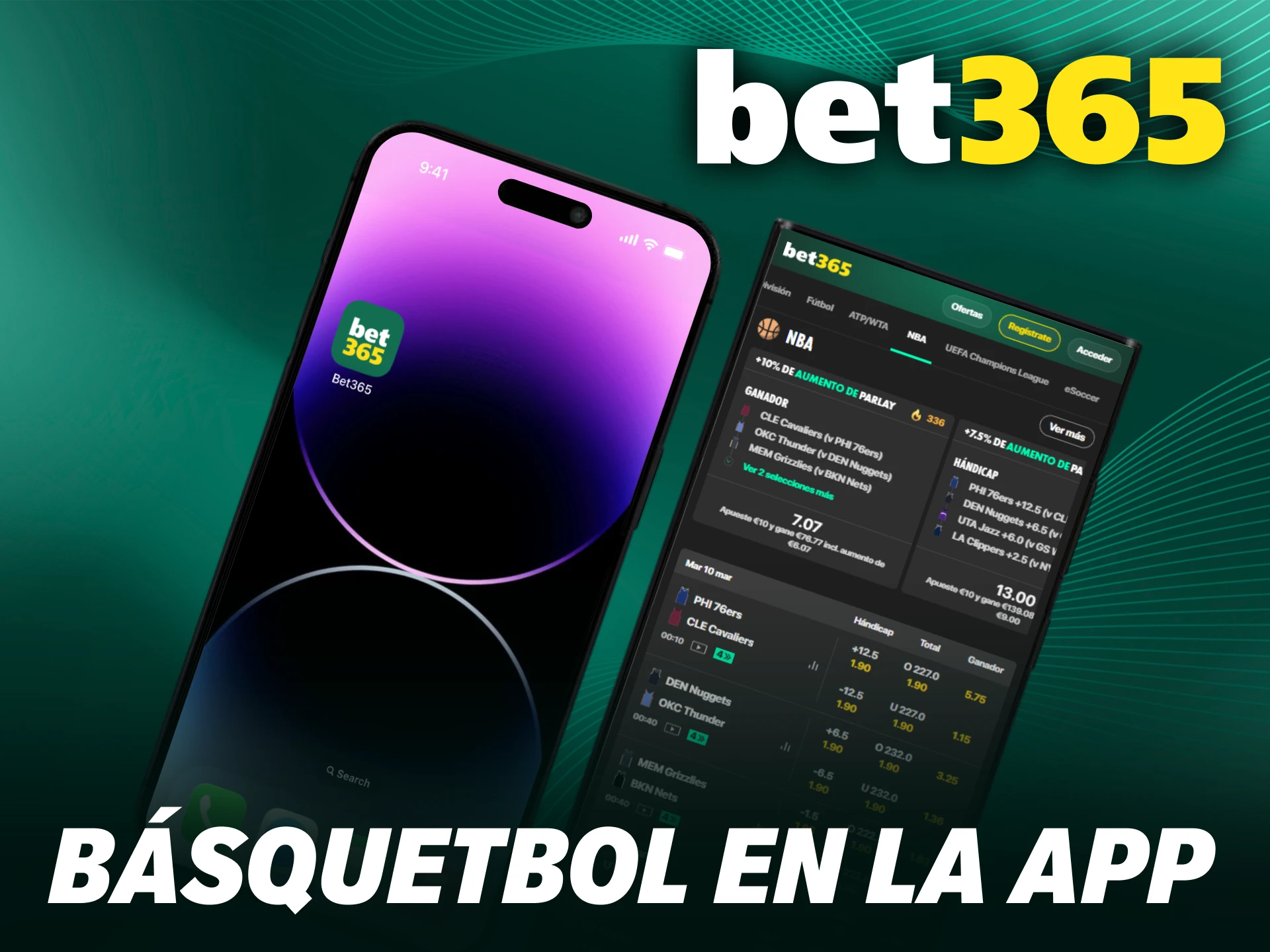 Descarga la aplicación en iOS y Android para tus apuestas de básquetbol en Bet365 Chile.