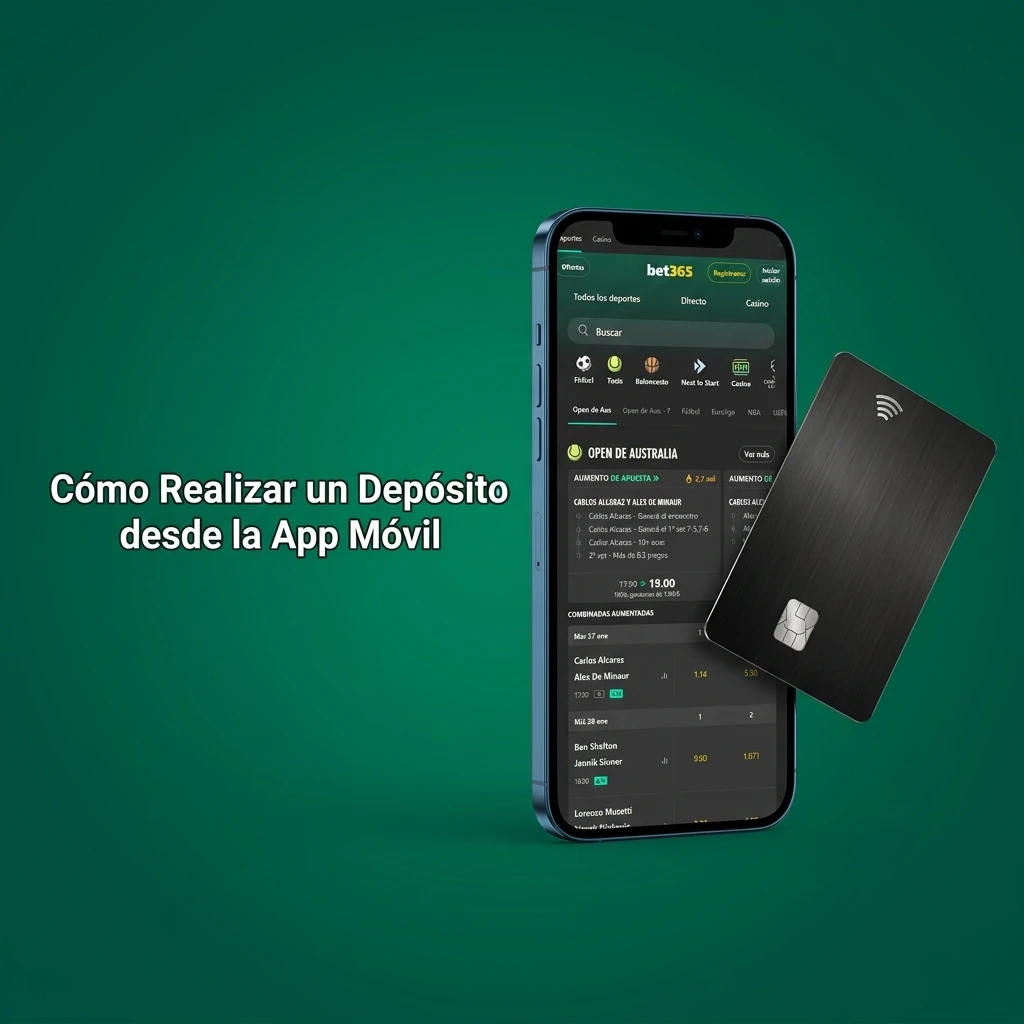 Pasos para realizar un depósito en Bet365 desde la app móvil con métodos como Visa o AstroPay