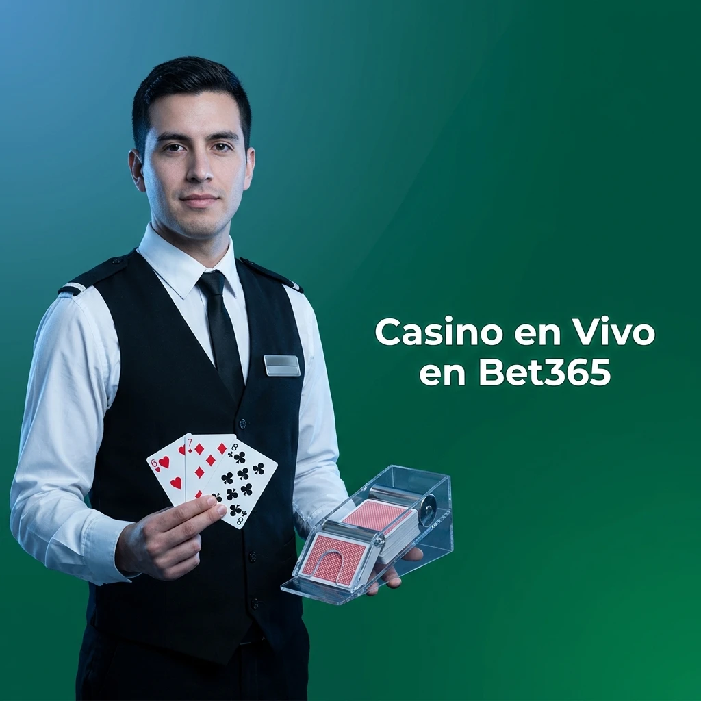 Crupier real en casino en vivo de Bet365 con ruleta, blackjack y game shows transmitidos desde estudios profesionales