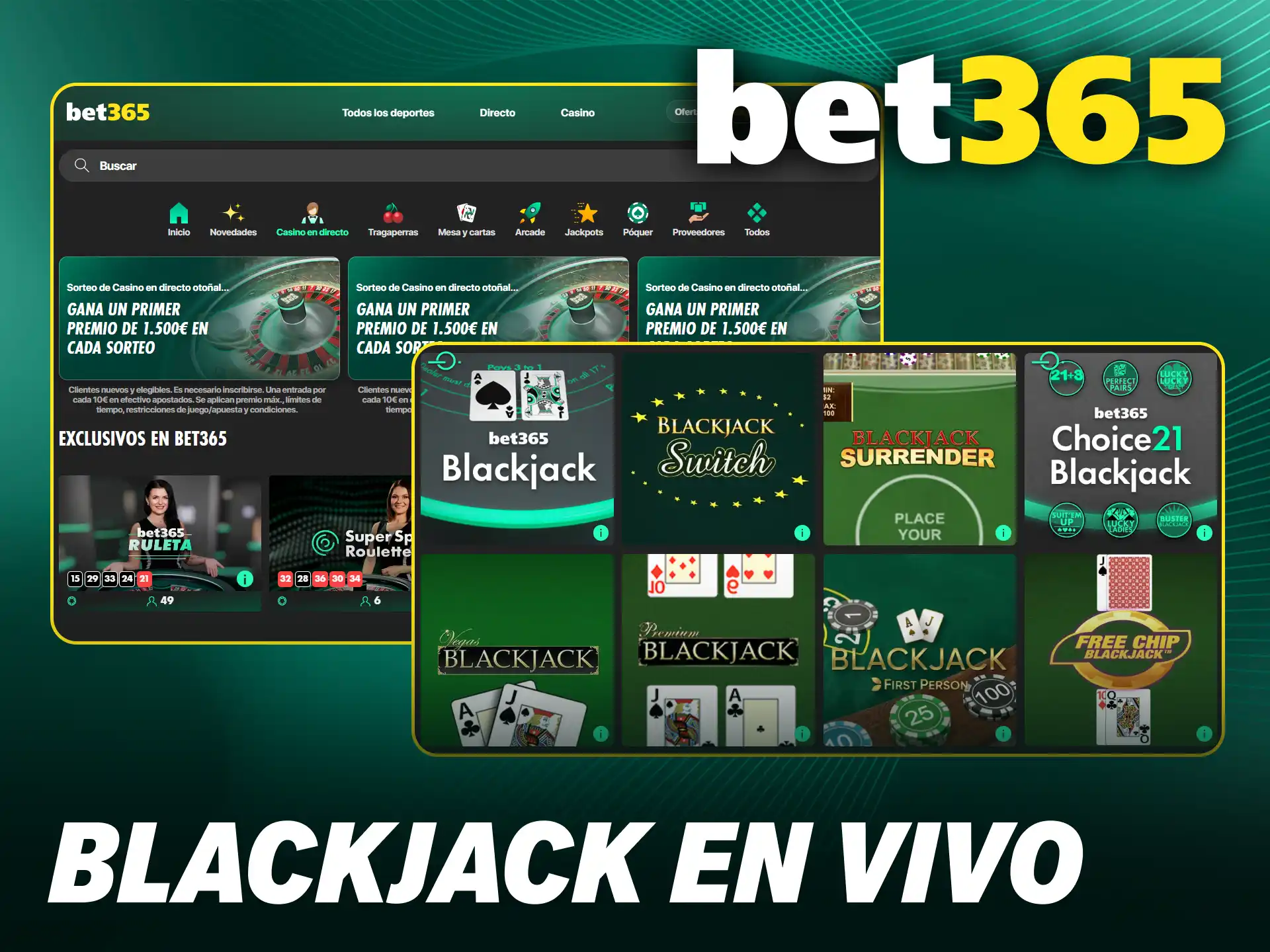 Consigue un veintiuno ganador jugando al Blackjack en vivo dentro de Bet365.
