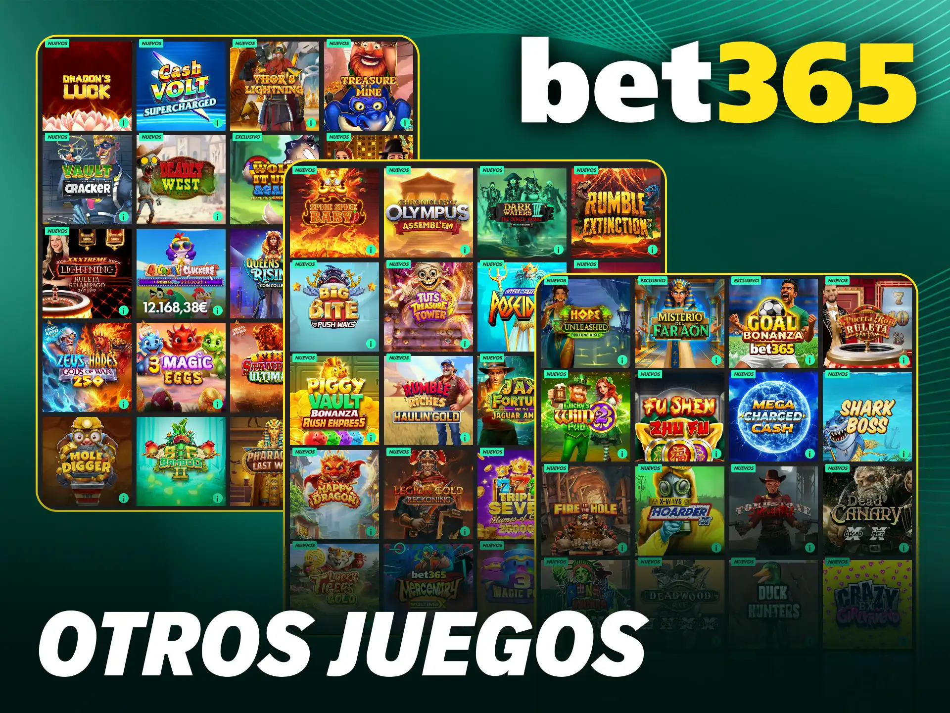 Descubre otros juegos en el casino de Bet365 y realiza una apuesta.