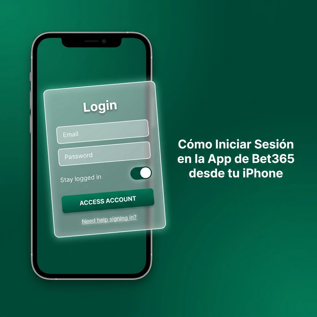 Pantalla de inicio de sesión en la app Bet365 para iPhone con opciones de Face ID y Touch ID activadas