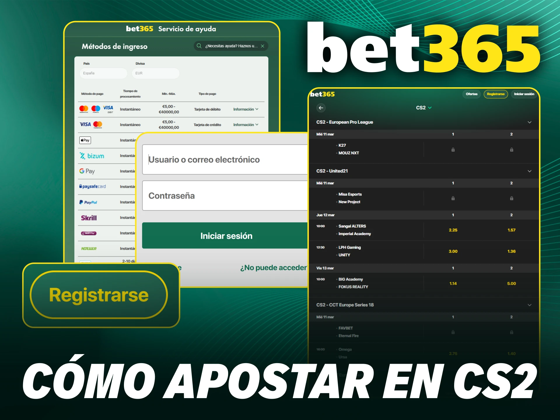 Descubre en esta guía cómo empezar tus apuestas de CS2 en Bet365 Chile.