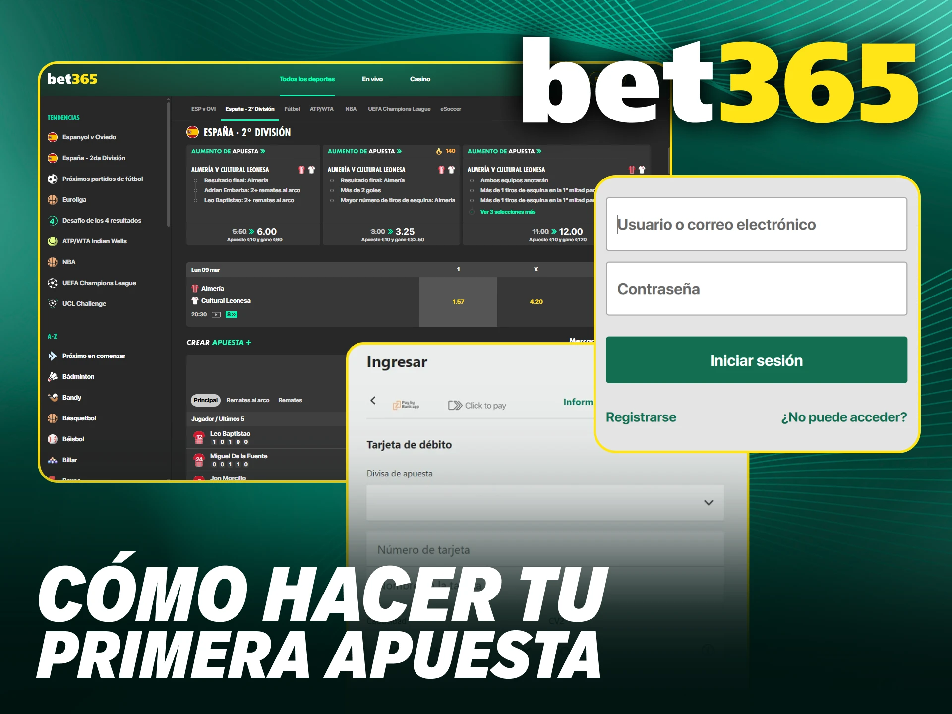 Aprende a realizar tu primera jugada de deporte en Bet365 fácilmente.