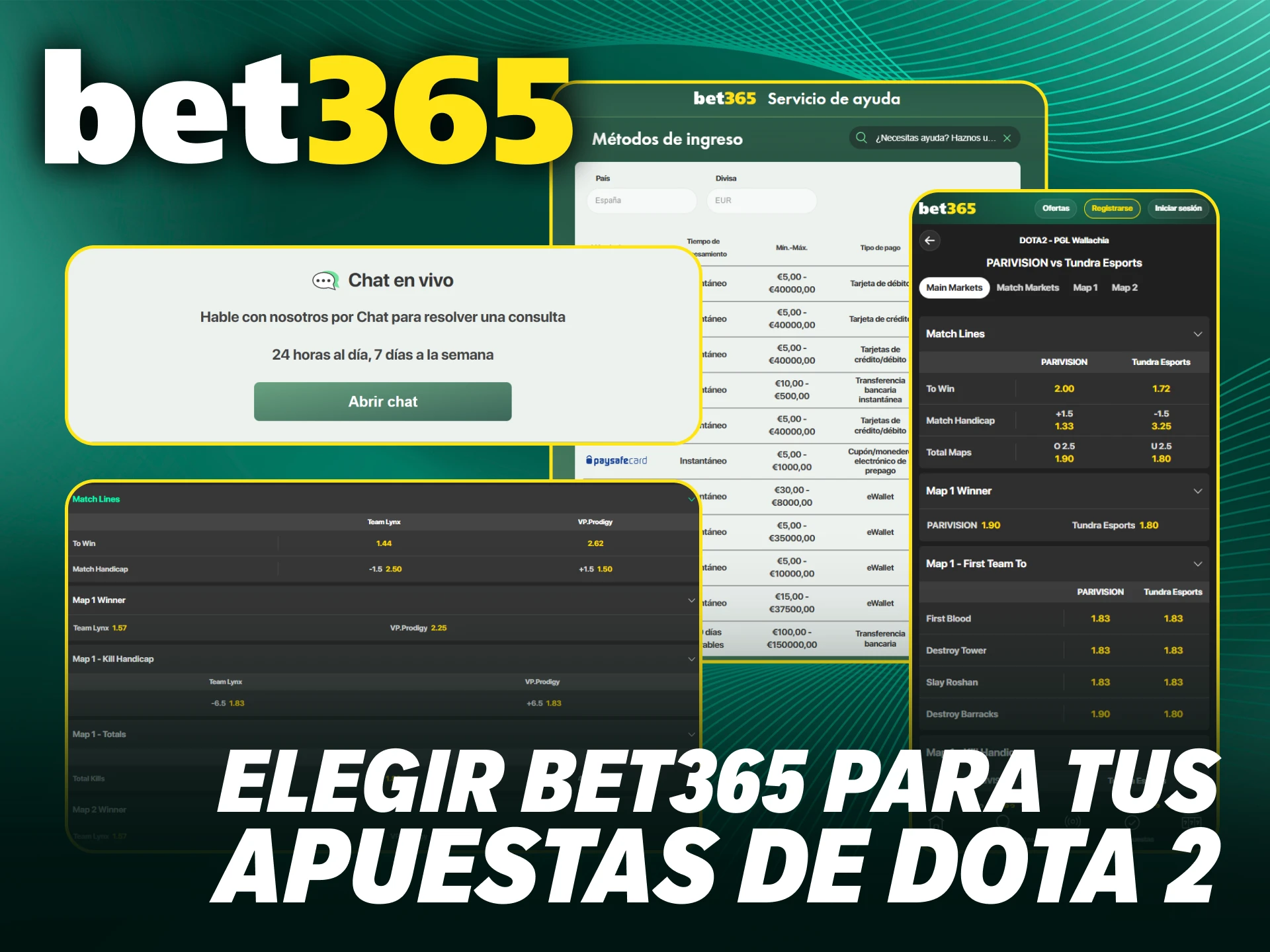 Descubre por qué Bet365 Chile es el sitio líder para apuestas de Dota 2.