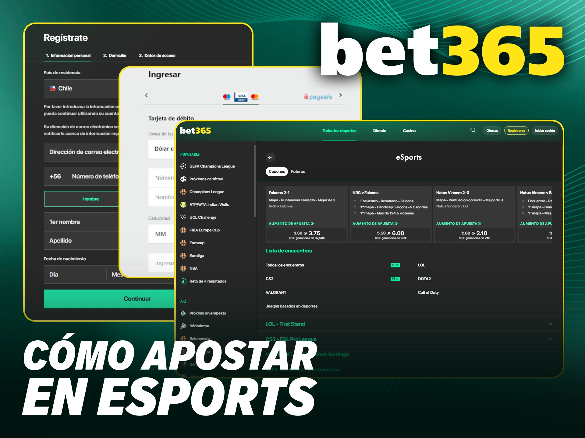 Aprende los pasos básicos para iniciar tus apuestas de eSports en Bet365.