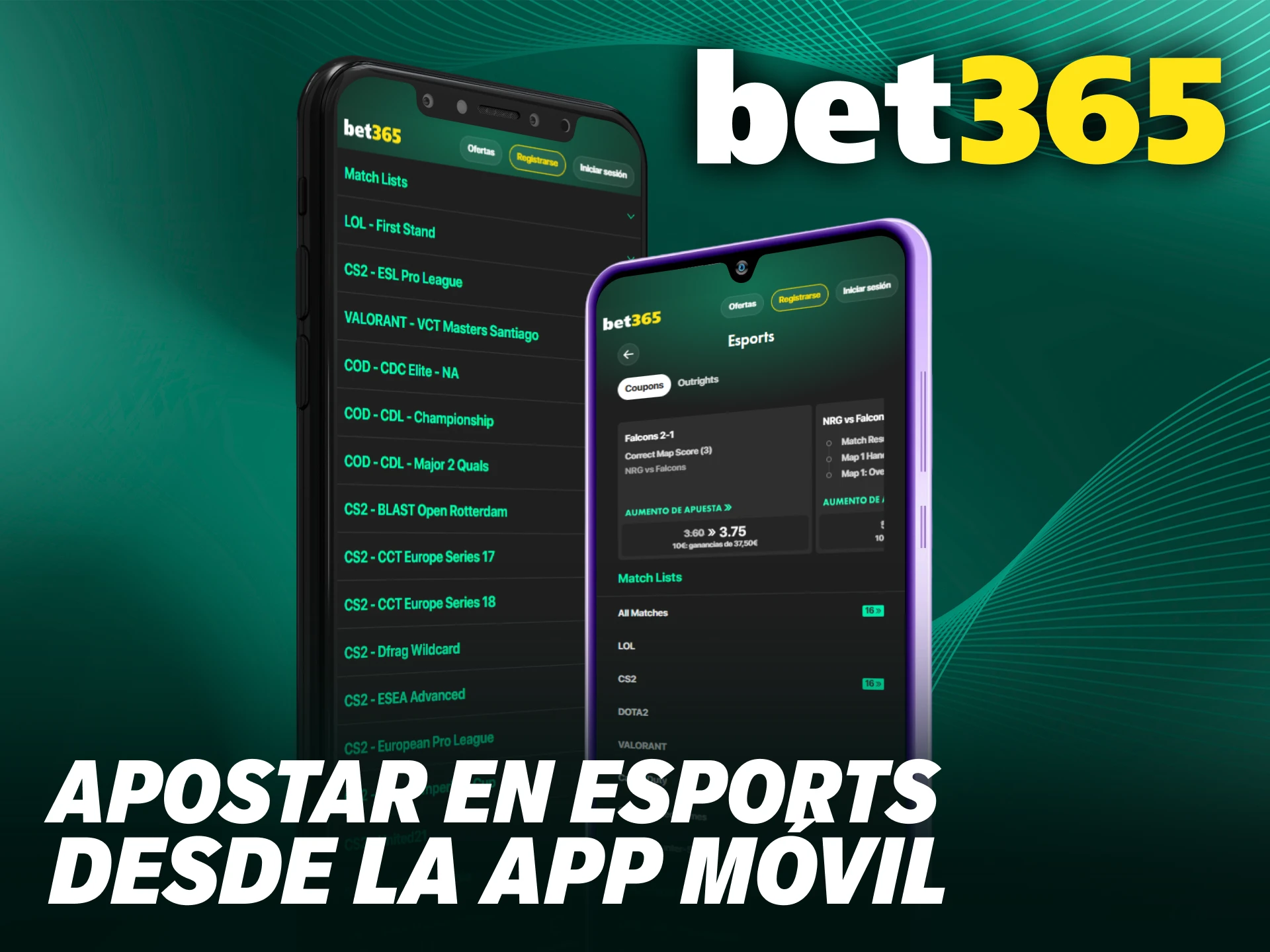 Gestiona tus jugadas desde el celular con la app de Bet365 para eSports.
