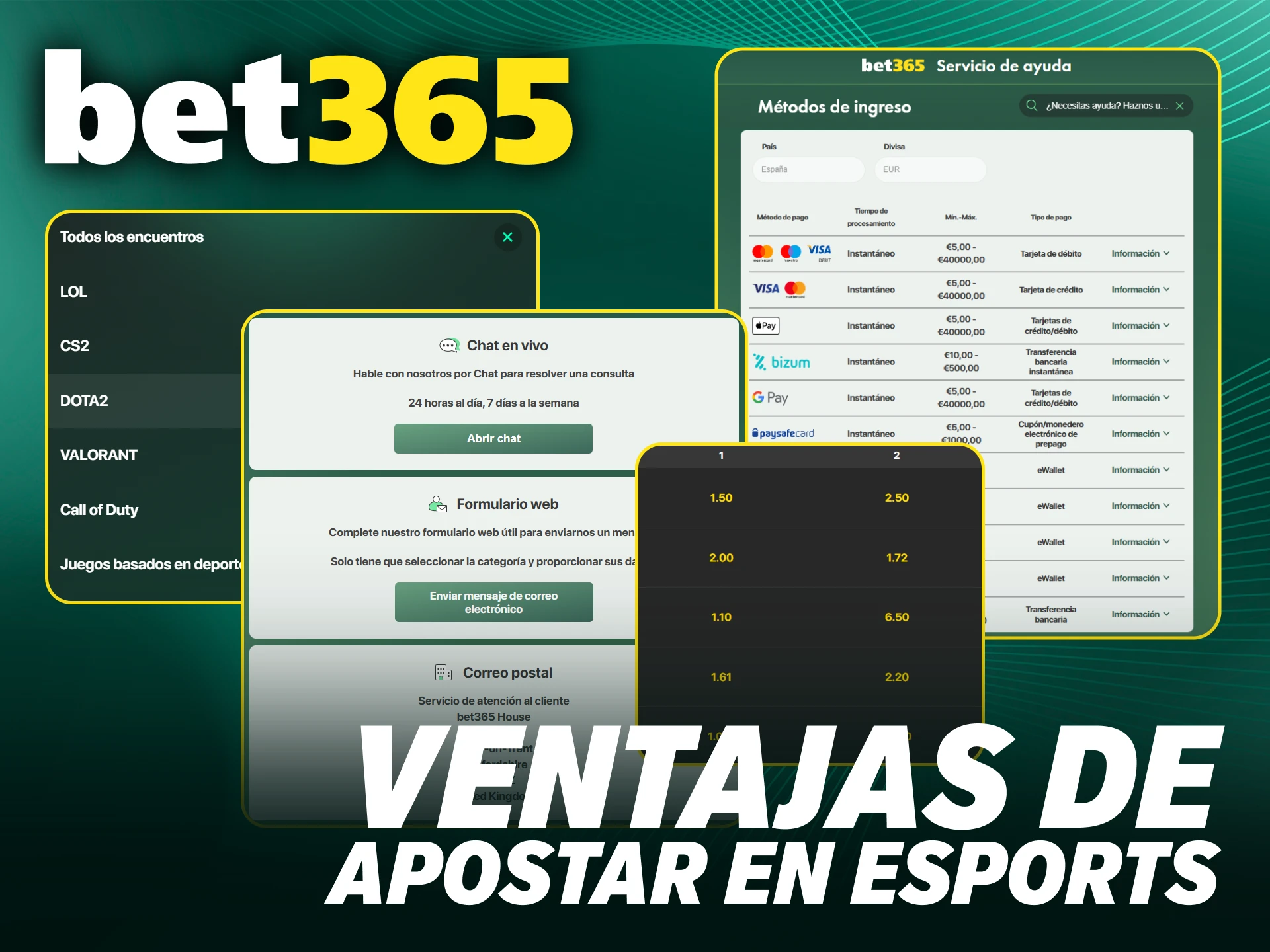 Aprovecha las ventajas tecnológicas de Bet365 al hacer apuestas de eSports.