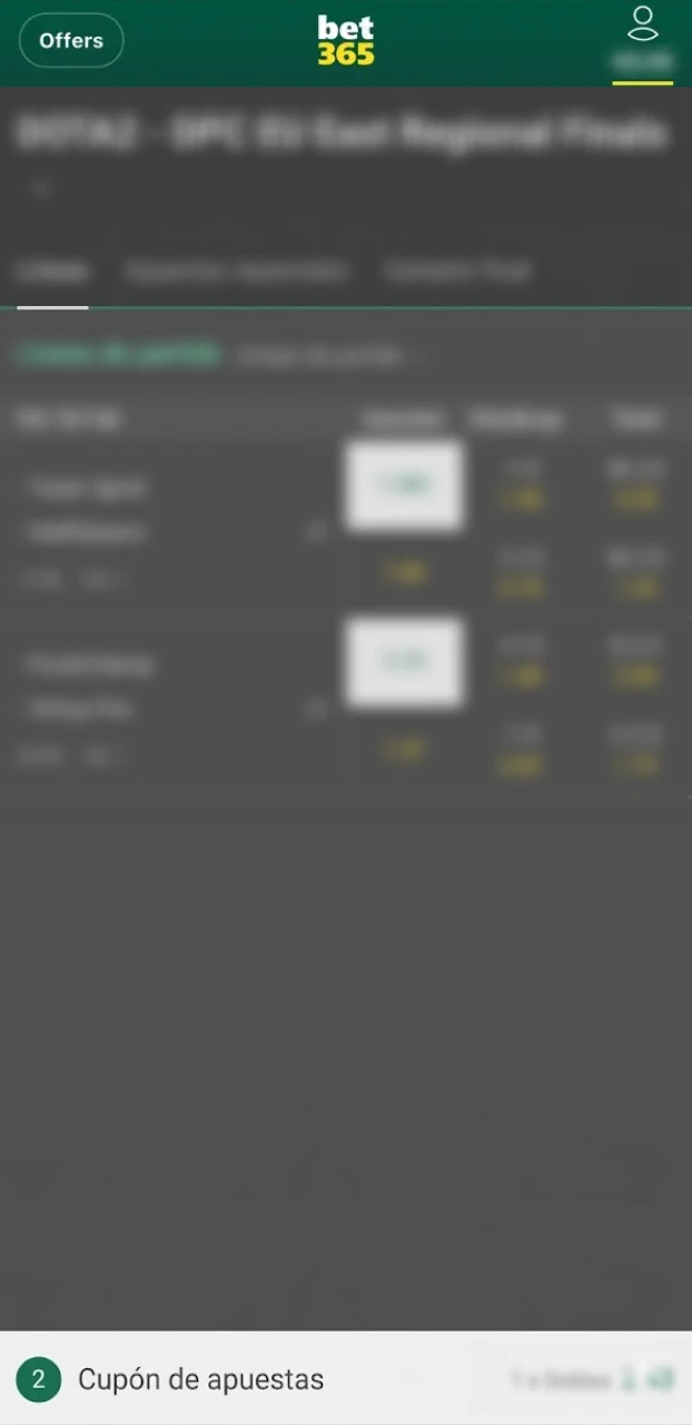 Ingresa el monto y valida tu ticket de apuestas de Fórmula 1 en Bet365.
