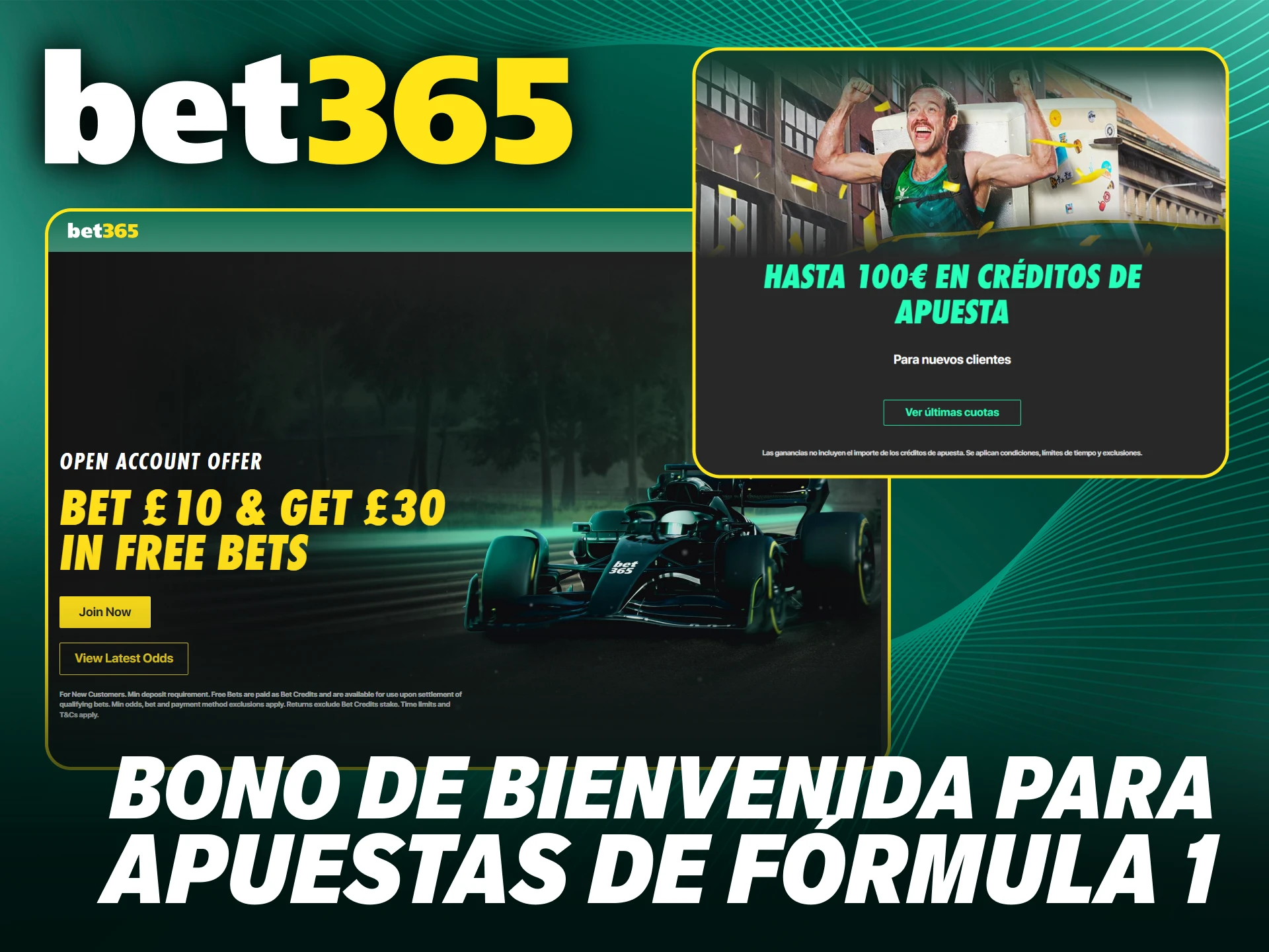 Obtén una bonificación exclusiva para iniciar apuestas de Fórmula 1 en Bet365.