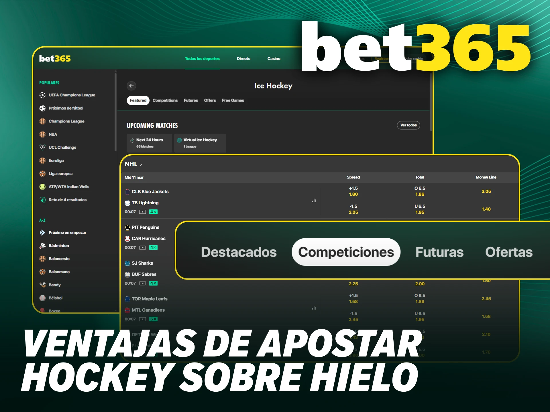 Descubre cuotas dinámicas y beneficios en apuestas de hockey sobre hielo en Bet365.