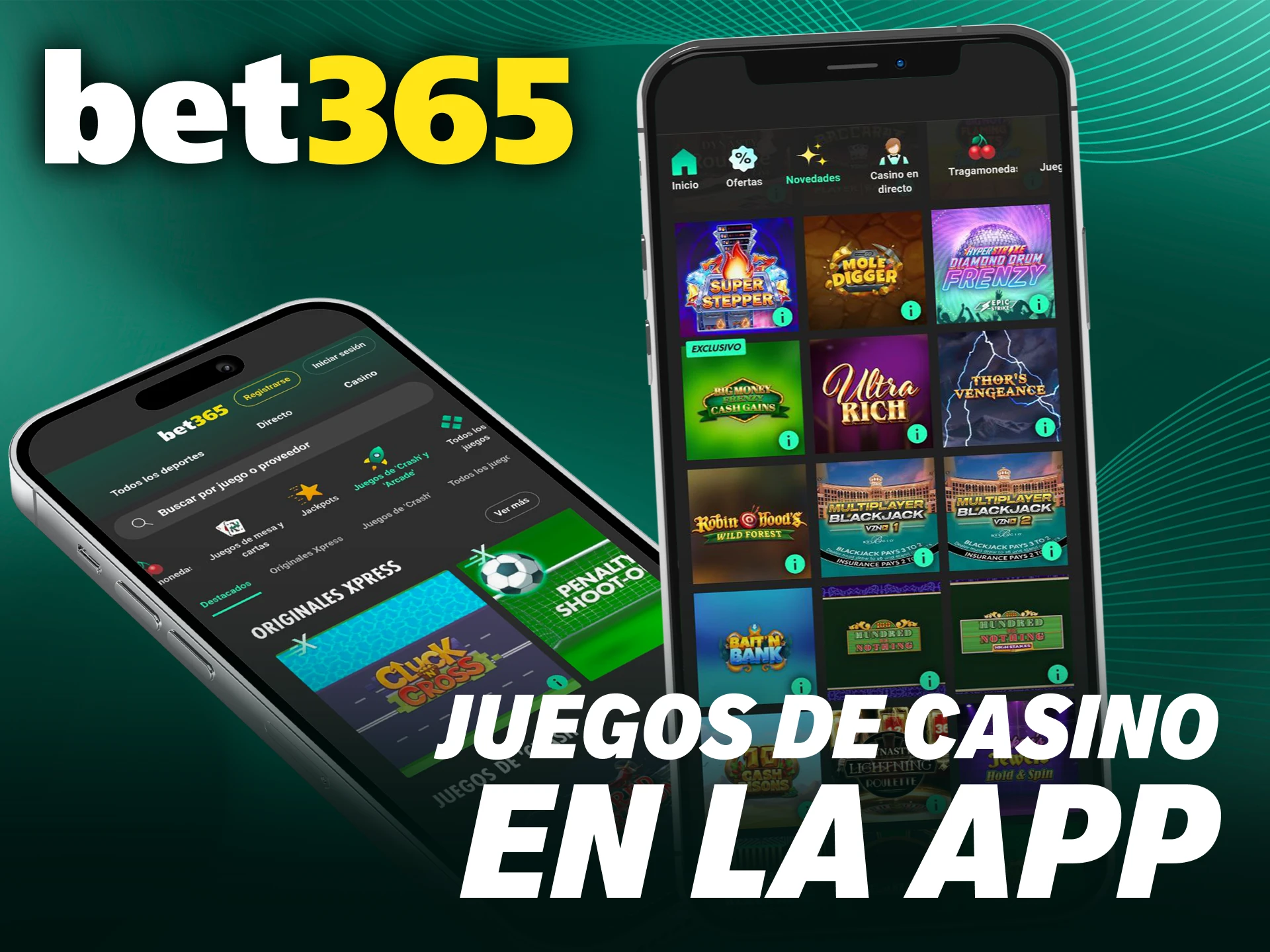 Disfruta de los títulos de Bet365 casino en tu aplicación Bet365 iOS.
