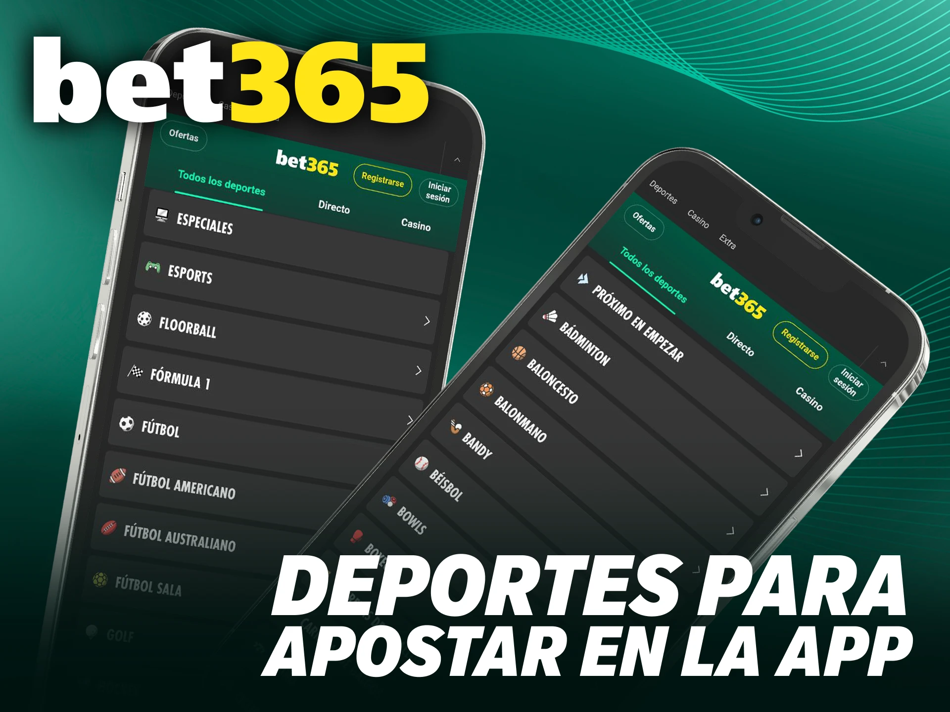 Explora la variedad de Bet365 deporte disponibles en la aplicación Bet365 iOS.