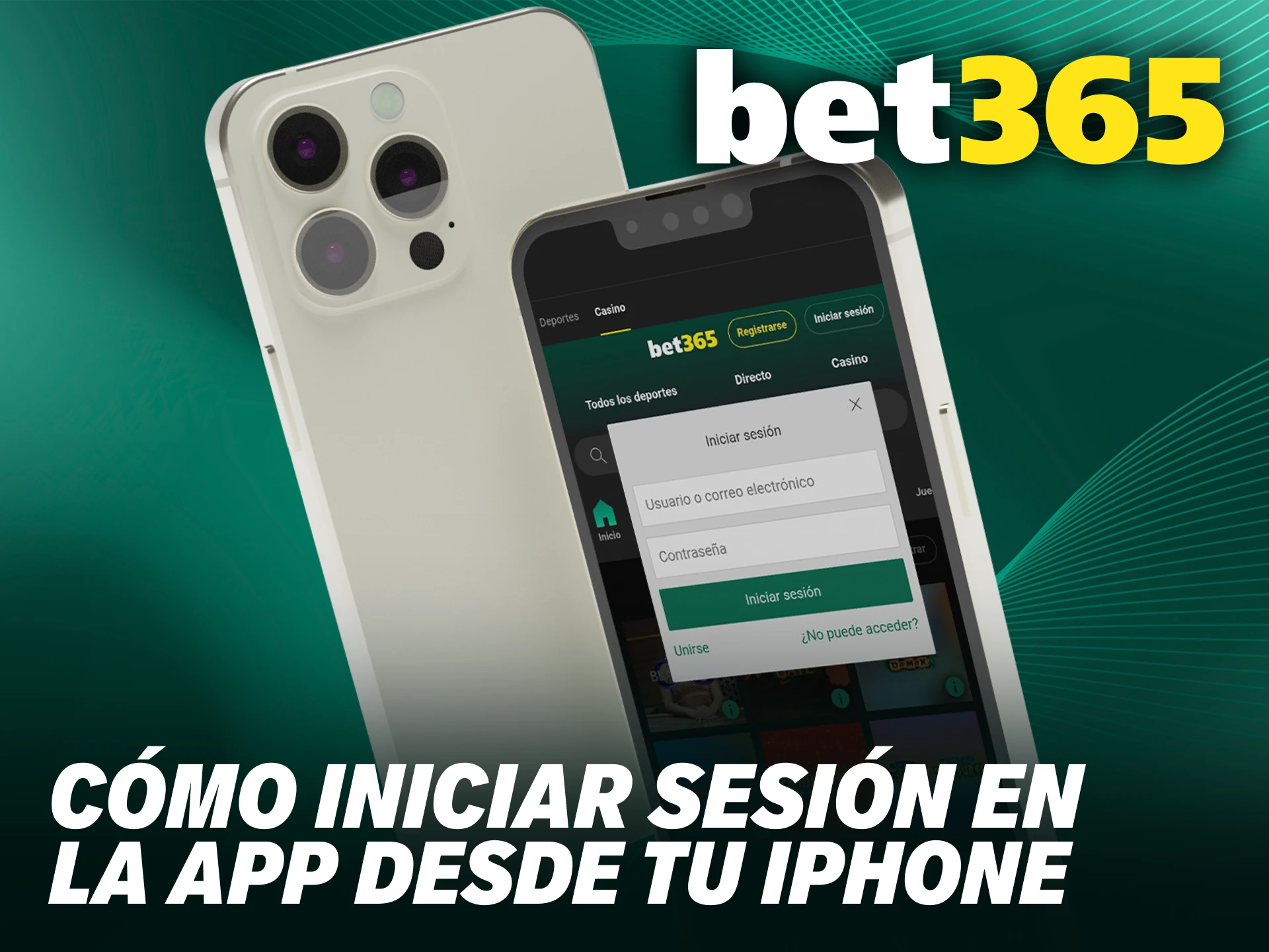 Debes Bet365 iniciar sesión para entrar a tu cuenta en la aplicación Bet365 iOS.
