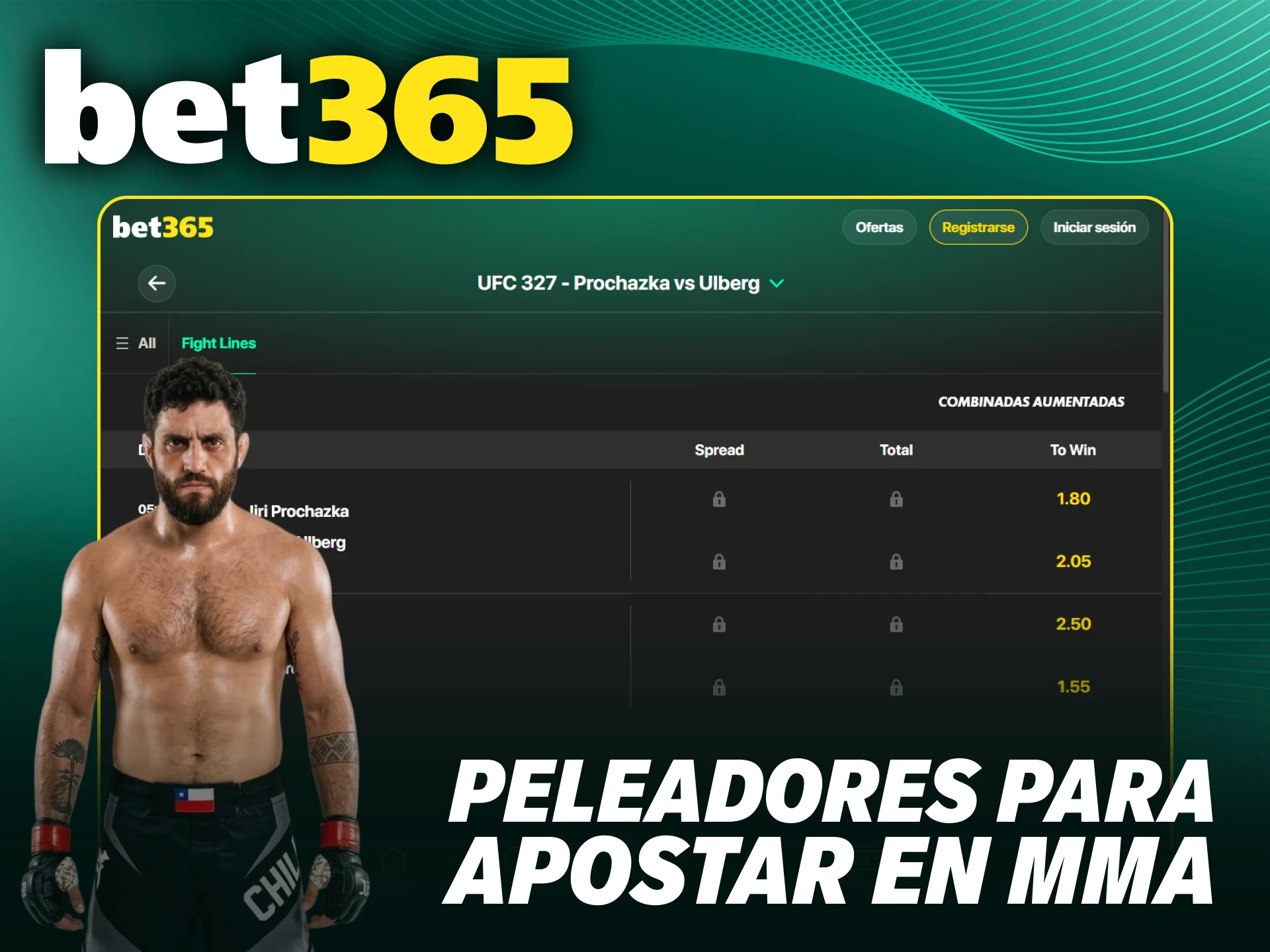 Apuesta por los mejores luchadores del mundo en la sección de MMA en Bet365.