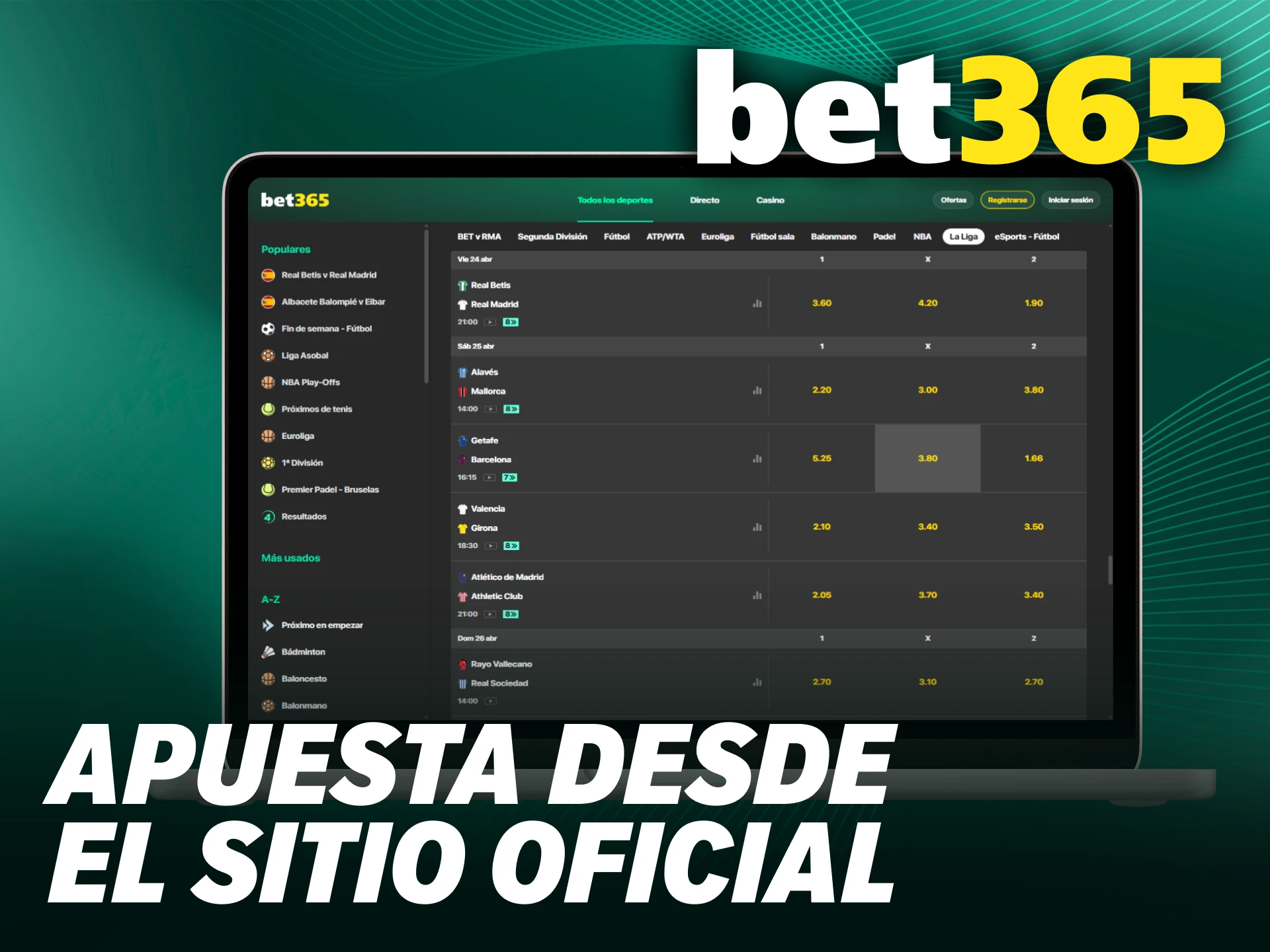 Realiza tus jugadas directamente desde el sitio oficial de Bet365 PC sin necesidad de descargas.