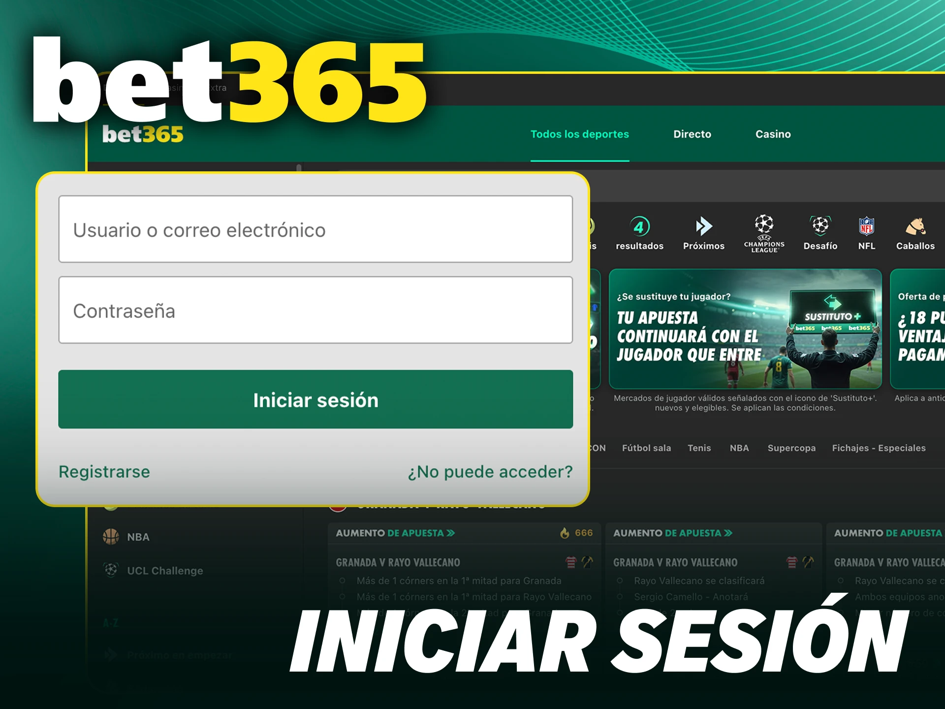 Accede a tu perfil personal al Bet365 iniciar sesión desde cualquier dispositivo.