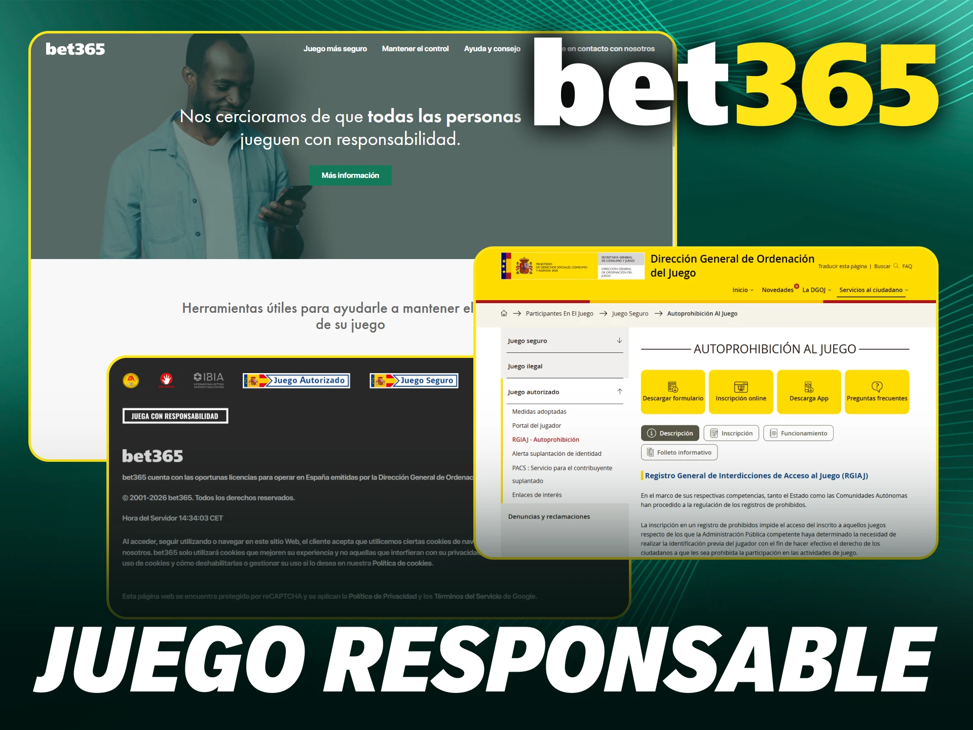 Consulta las herramientas de juego responsable en Bet365 para apostar con control.