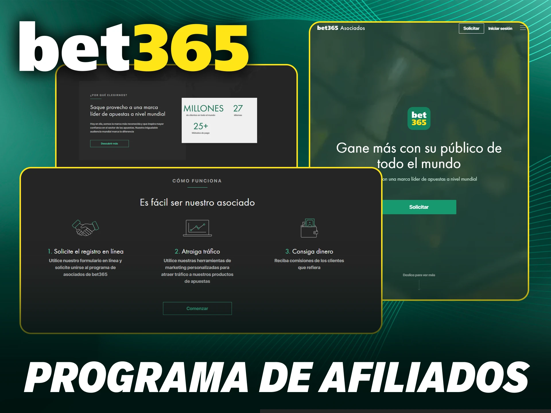 Participa en el programa de afiliados de Bet365 para colaborar con la marca.