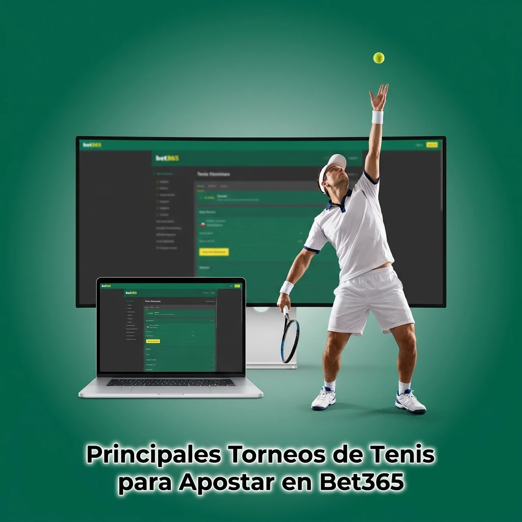 Principales torneos de tenis para apostar en Bet365: Grand Slams, ATP Masters 1000 y WTA con mercados en vivo