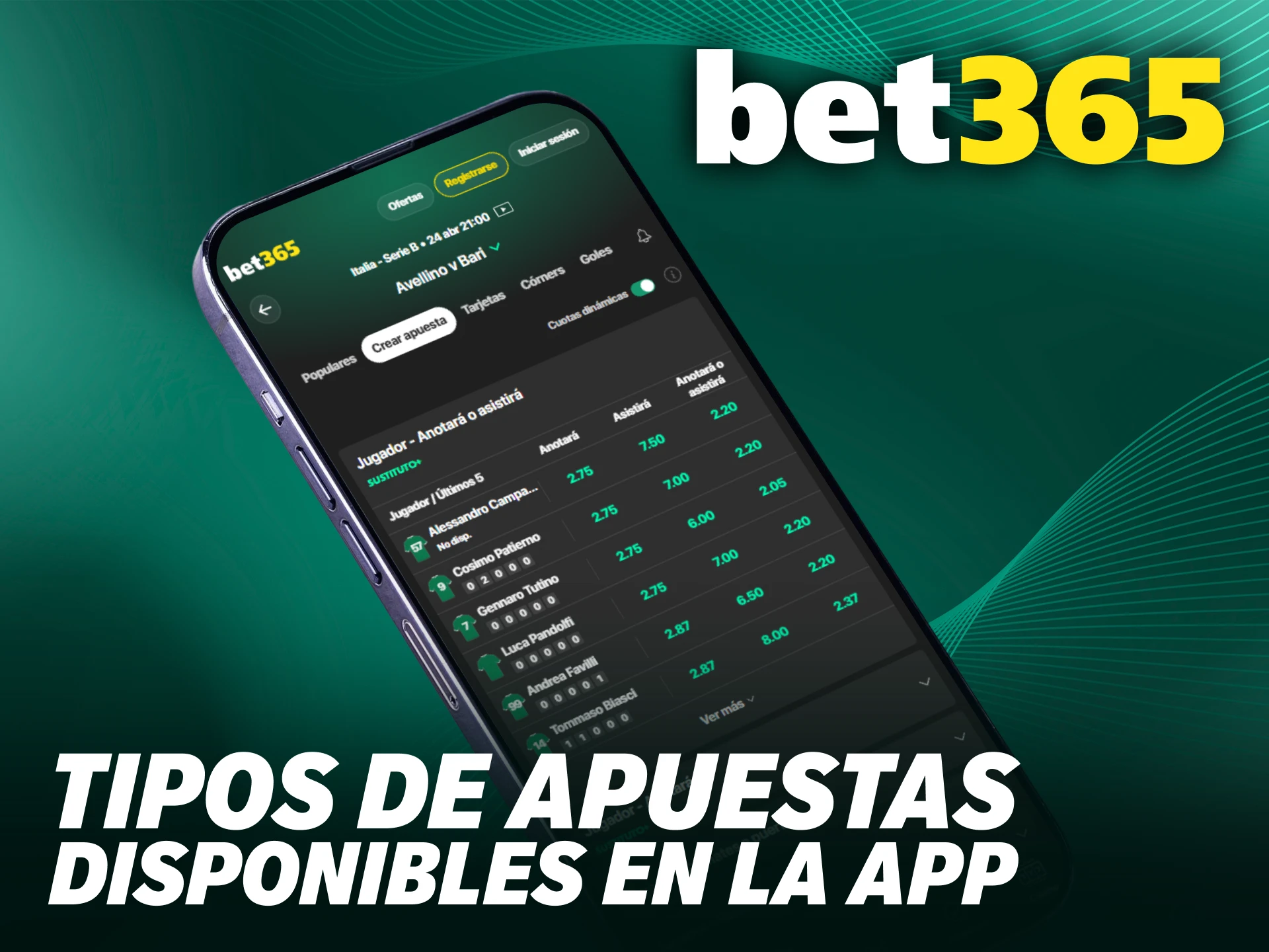 Conoce los diferentes tipos de jugadas que ofrece la aplicación Bet365 PWA.