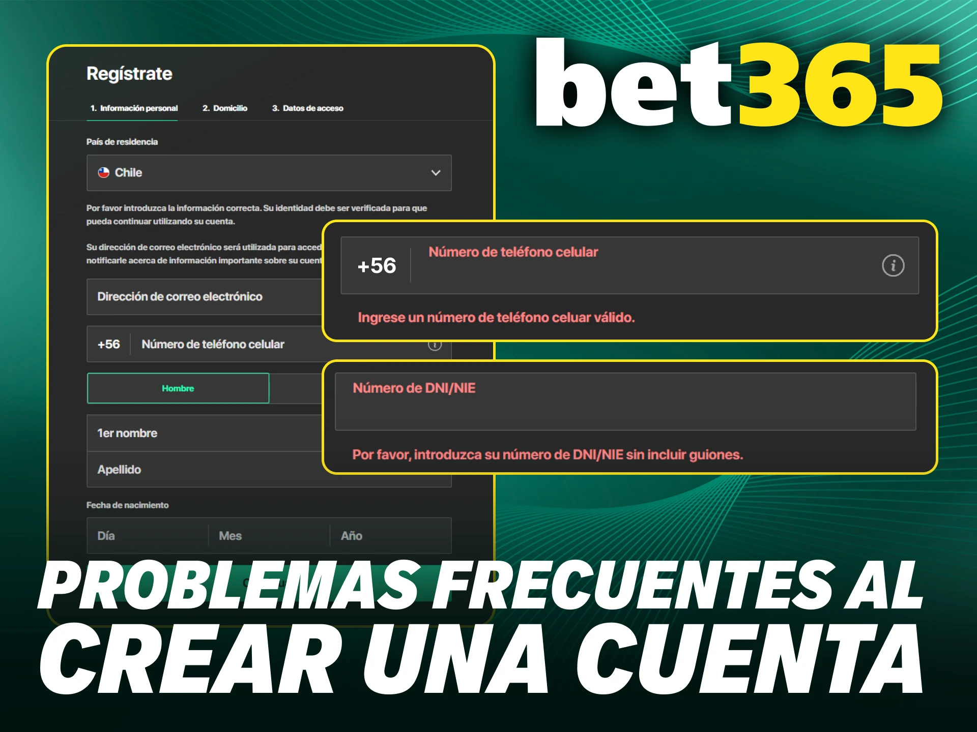 Descubre qué problemas podrías encontrar al registrarte en Bet365 y cómo solucionarlos.