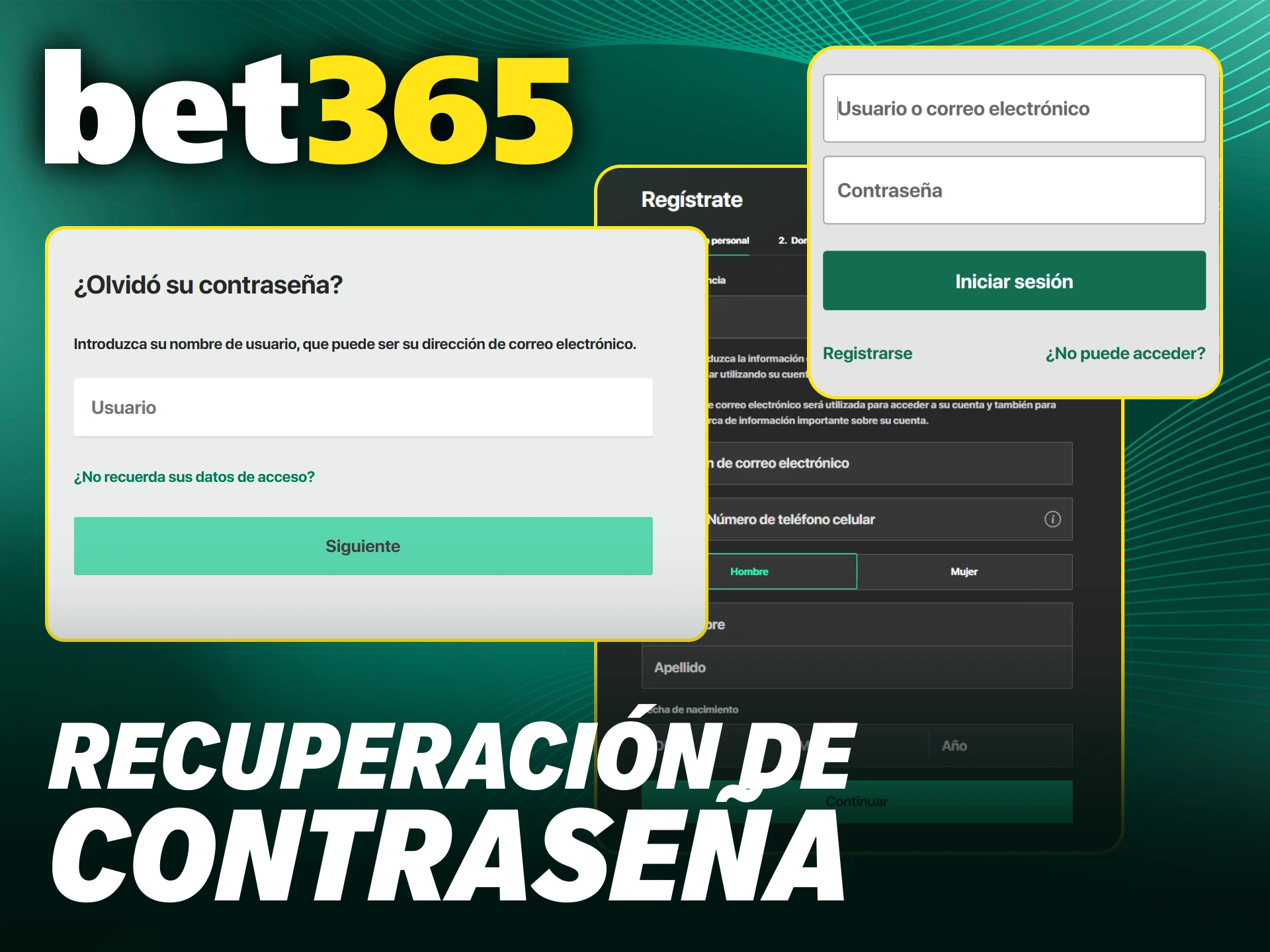 Recupera la contraseña de tu cuenta de Bet365 si la has olvidado.