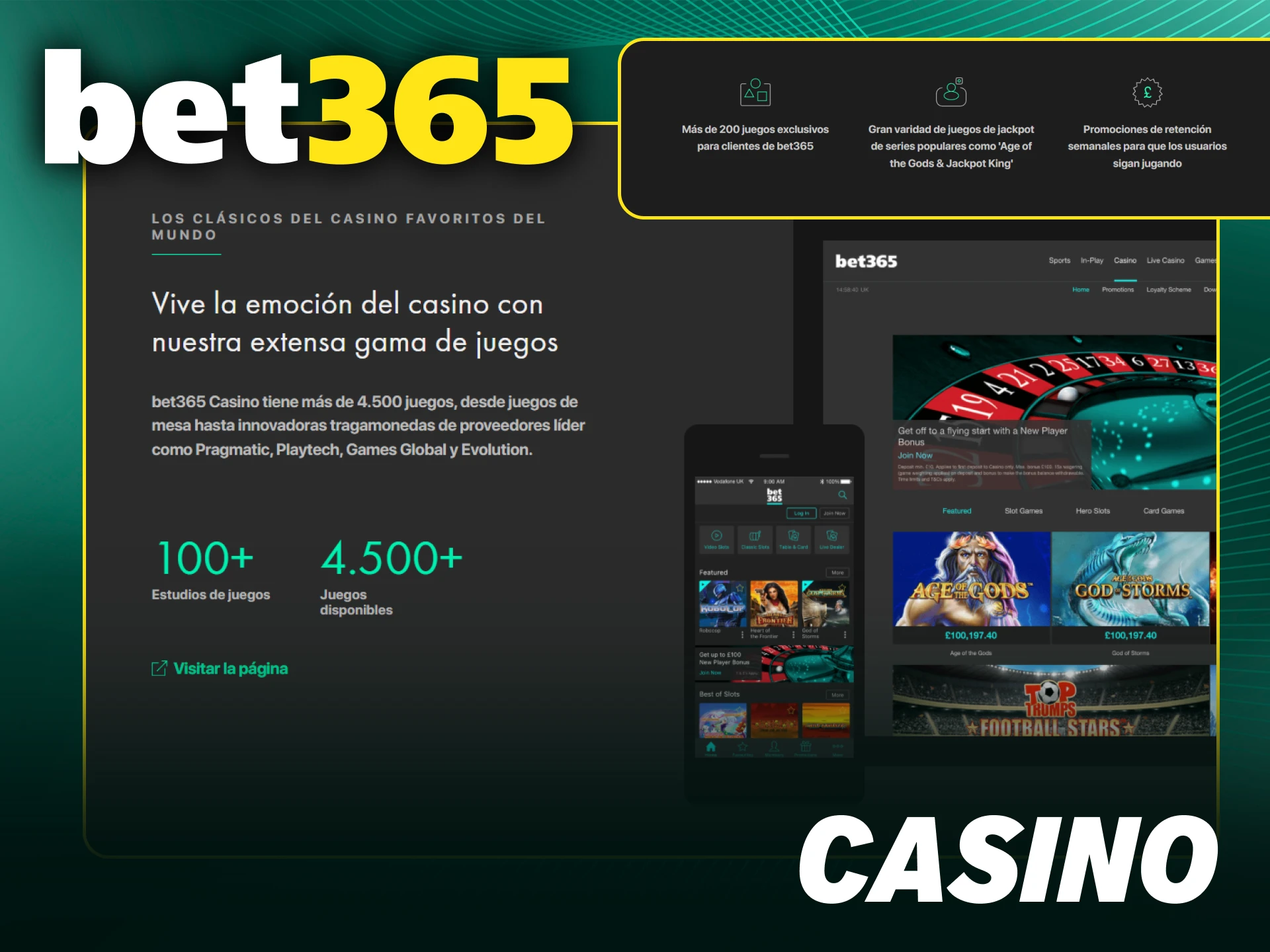 Disfruta los juegos de casino en Bet365 y obtén grandes triunfos.