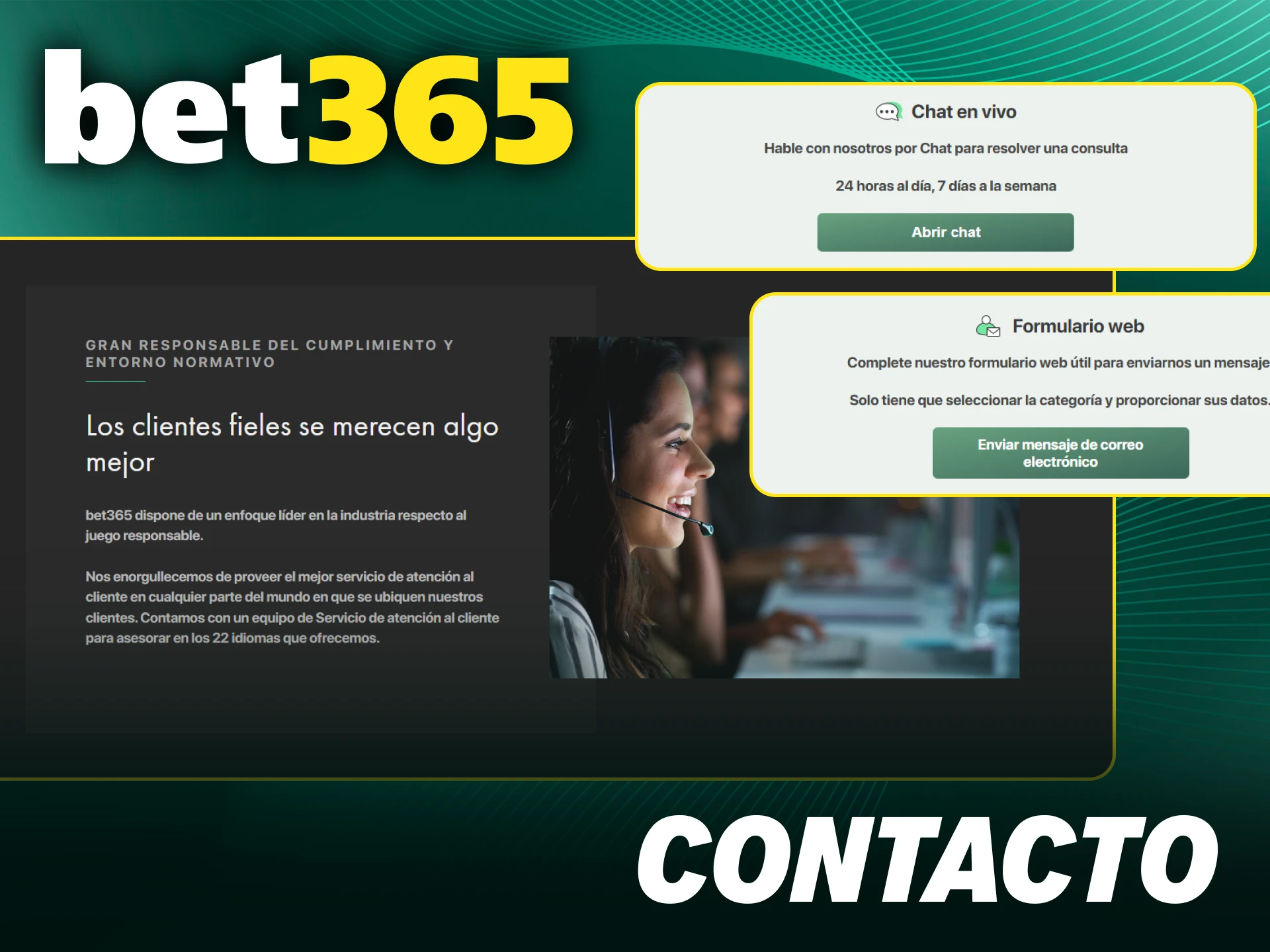 Contacta con la atención al cliente de Bet365 Chile para resolver tus dudas.