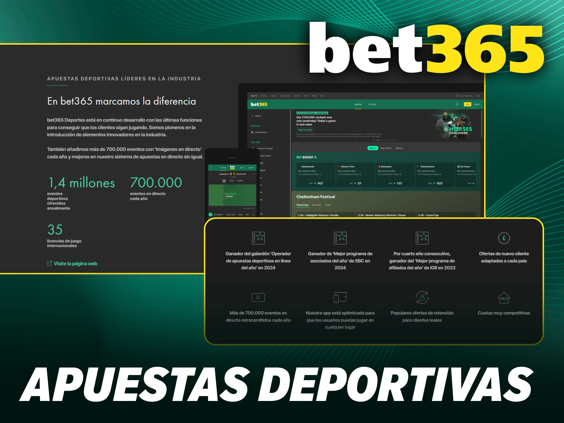 Realiza una apuesta en los deportes de Bet365 disponibles en Chile ahora.
