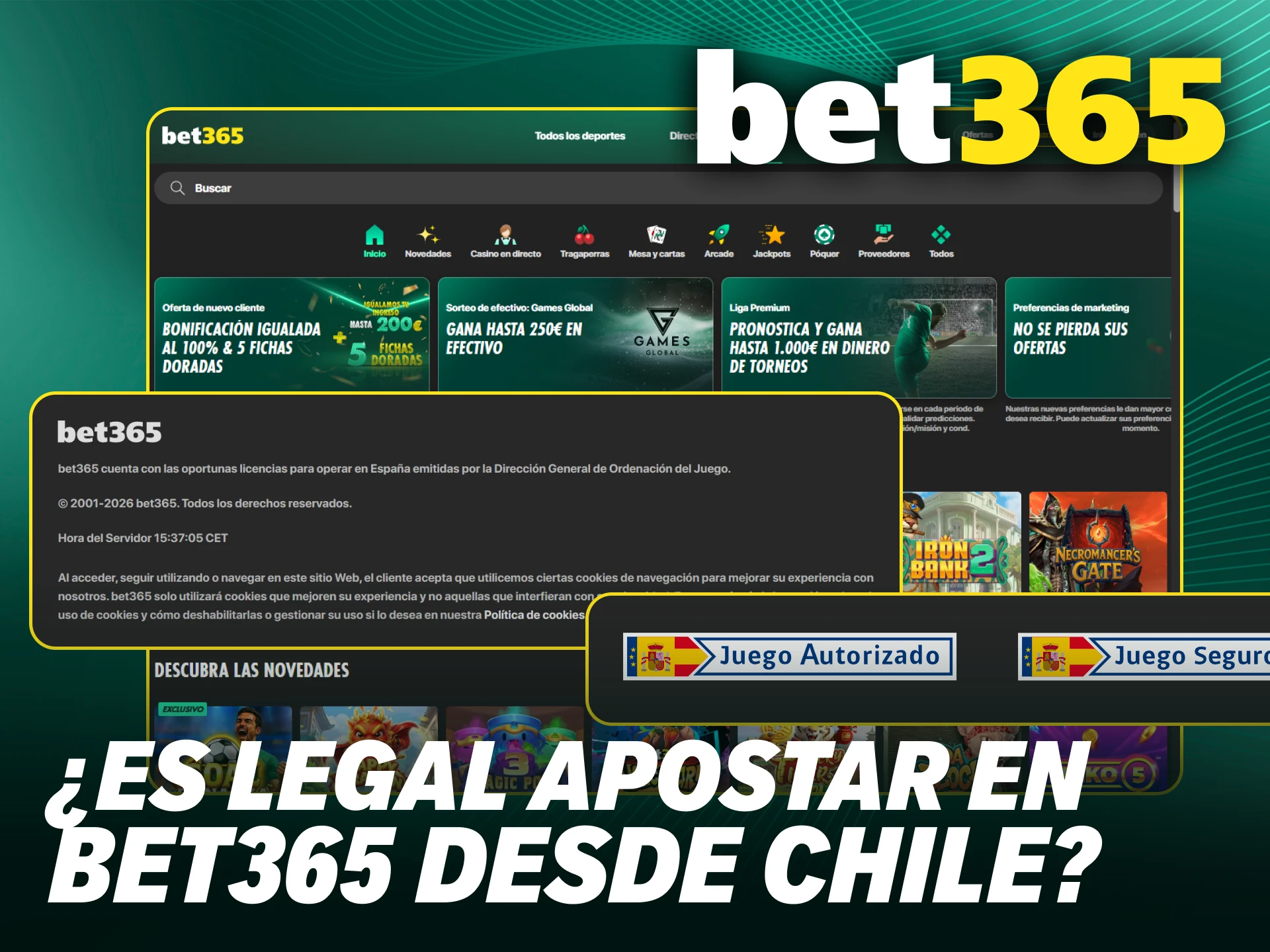 Confirma que es legal jugar en Bet365 y apuesta tranquilo.