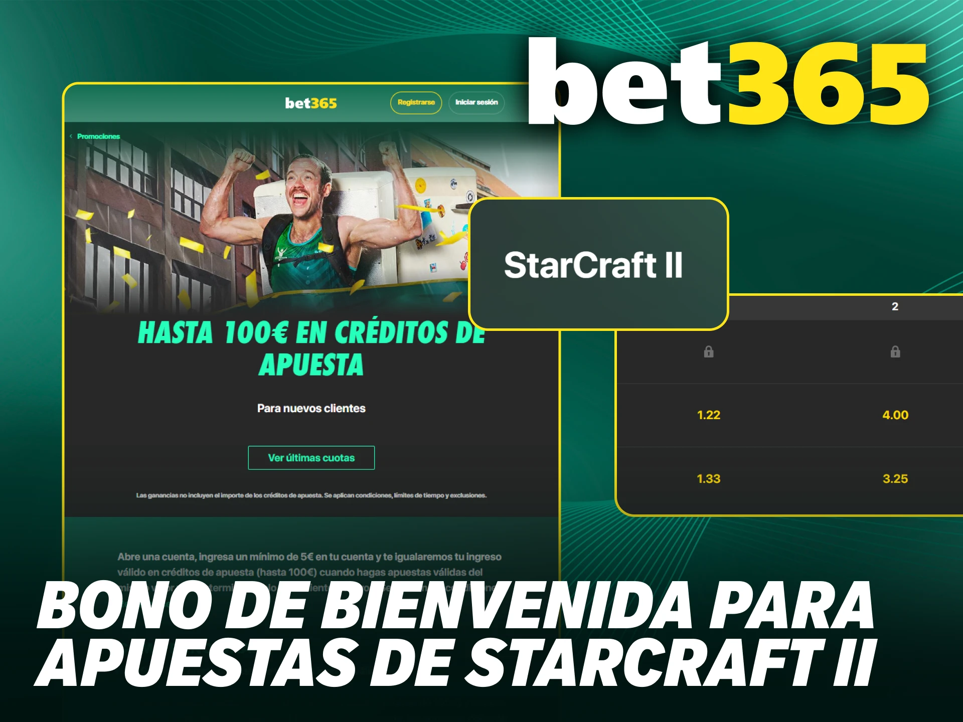 Activa en Bet365 Chile un bono de bienvenida para tus apuestas de StarCraft II.