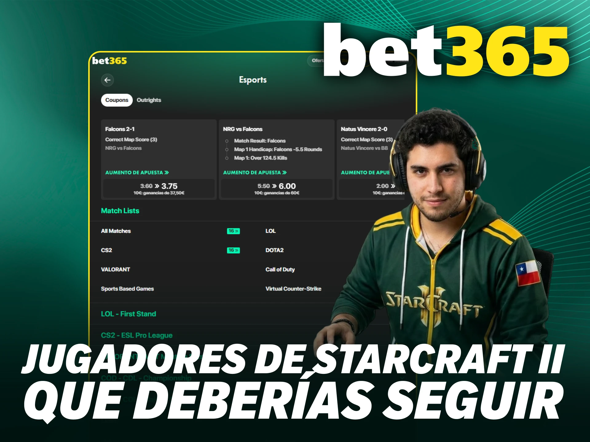 Sigue a los mejores jugadores de StarCraft II tus apuestas en Bet365.