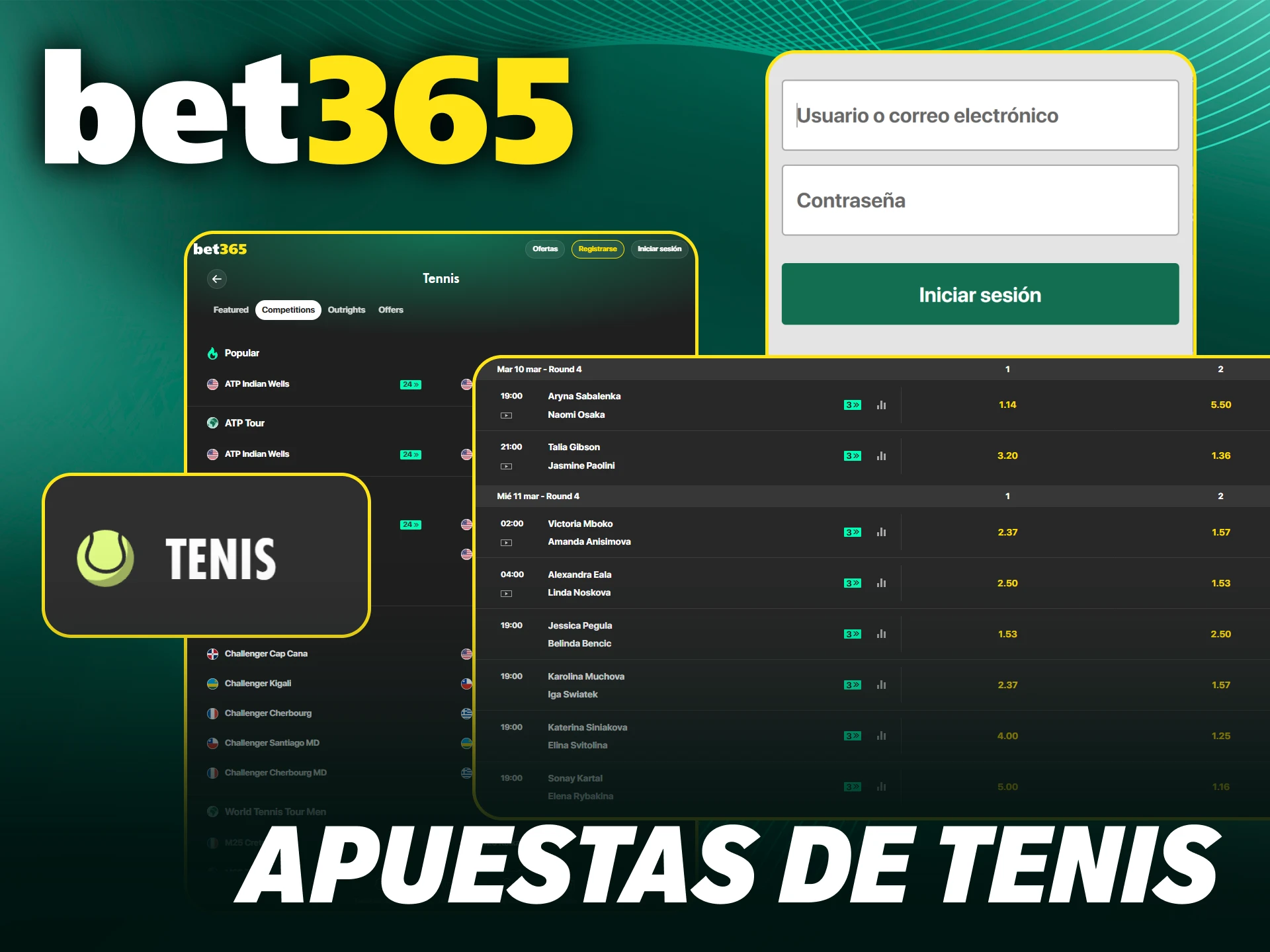 Aprende paso a paso a realizar tus apuestas de tenis en Bet365.