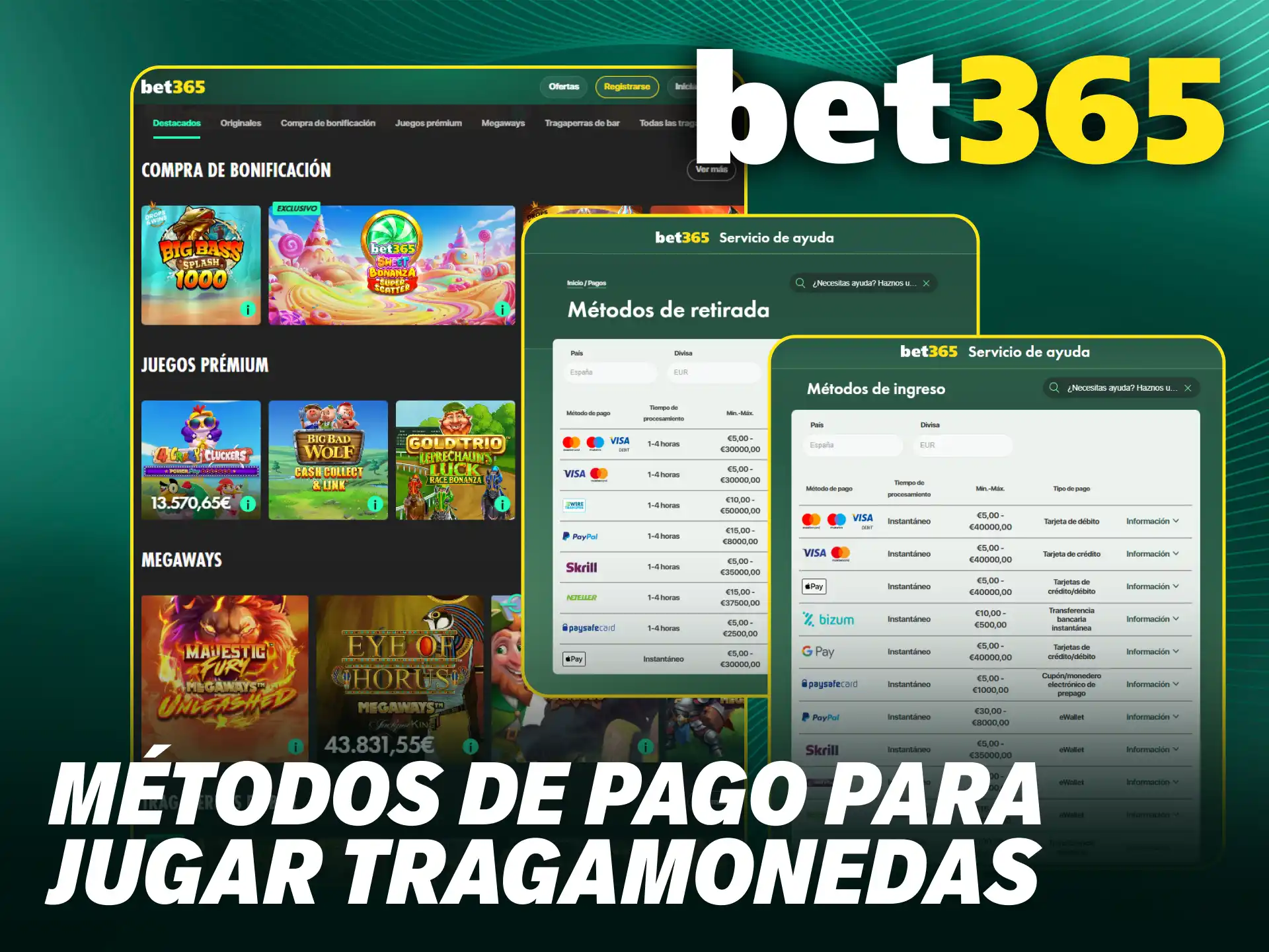 Gestiona tu saldo en Bet365 Chile para jugar en las mejores tragamonedas.