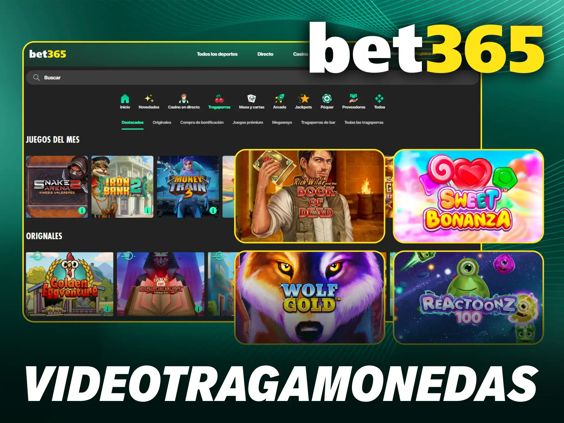 Mira los mejores gráficos en cada videotragamonedas de Bet365 Chile.